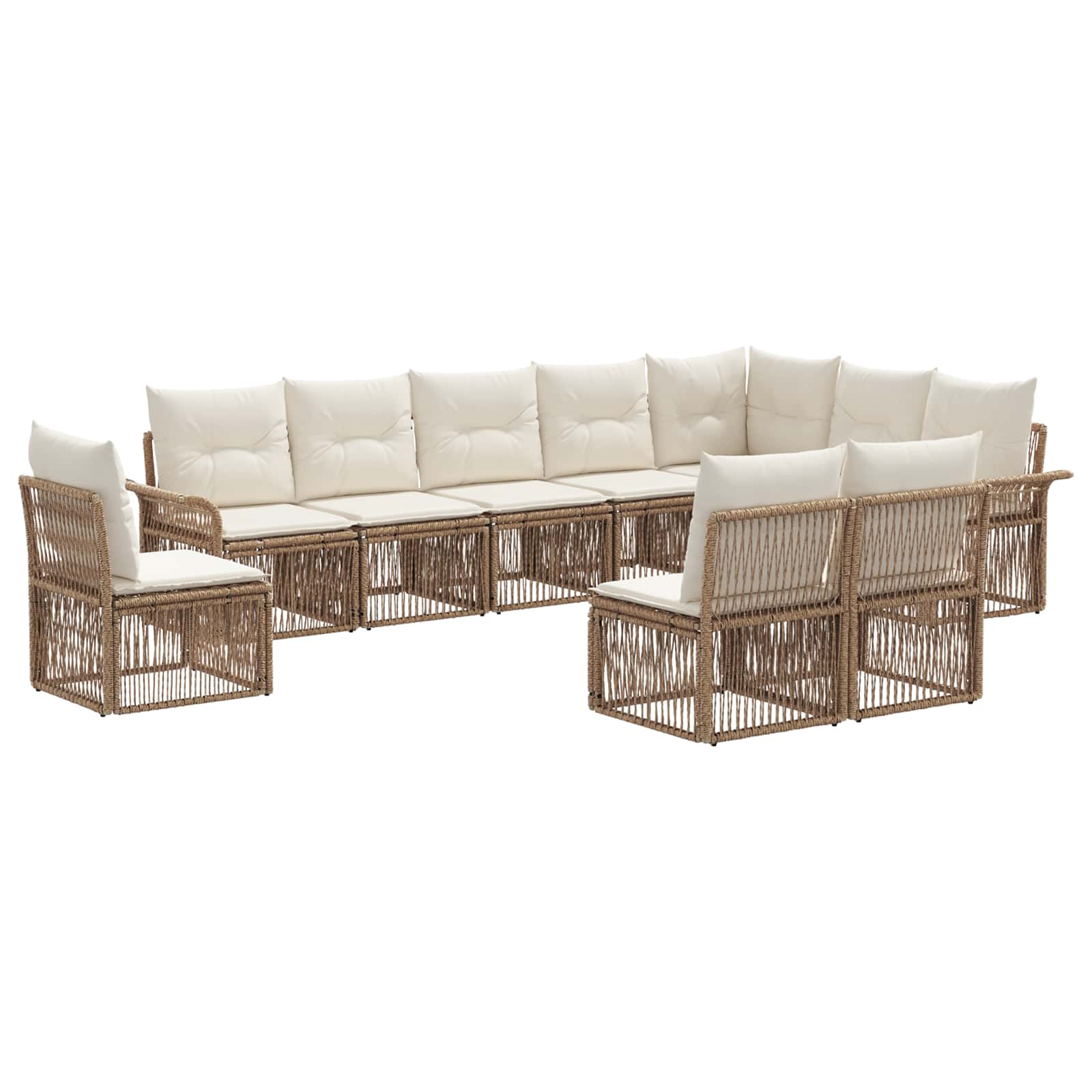 Ensemble de canapé de jardin 10 pcs Beige polyrotin - XIOS