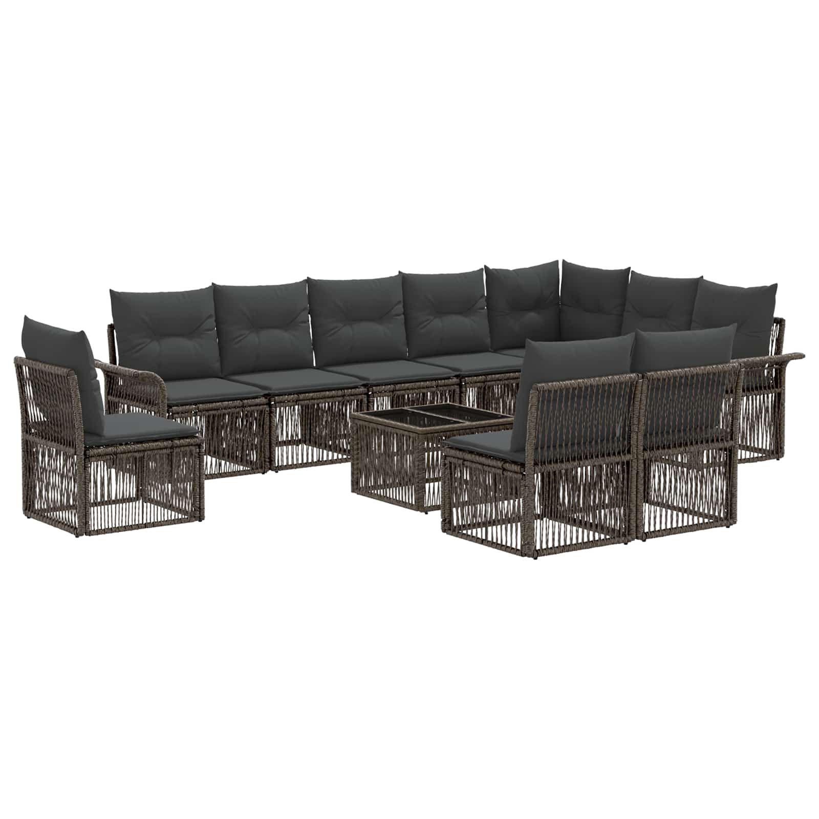 Ensemble de canapé de jardin 11 pcs Gris polyrotin - XIOS