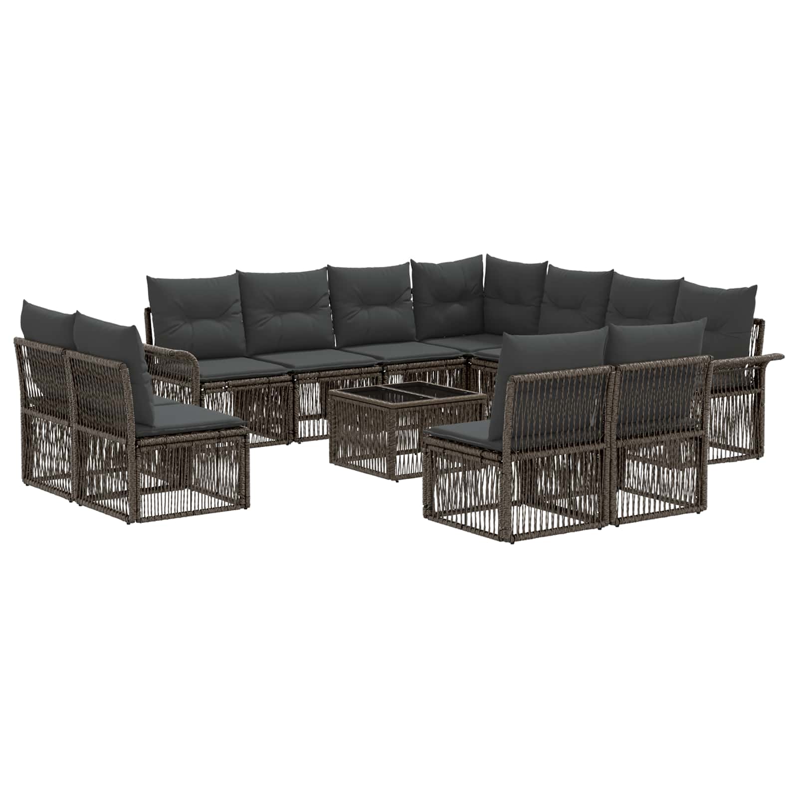 Ensemble de canapé de jardin 12 pcs Gris polyrotin - XIOS