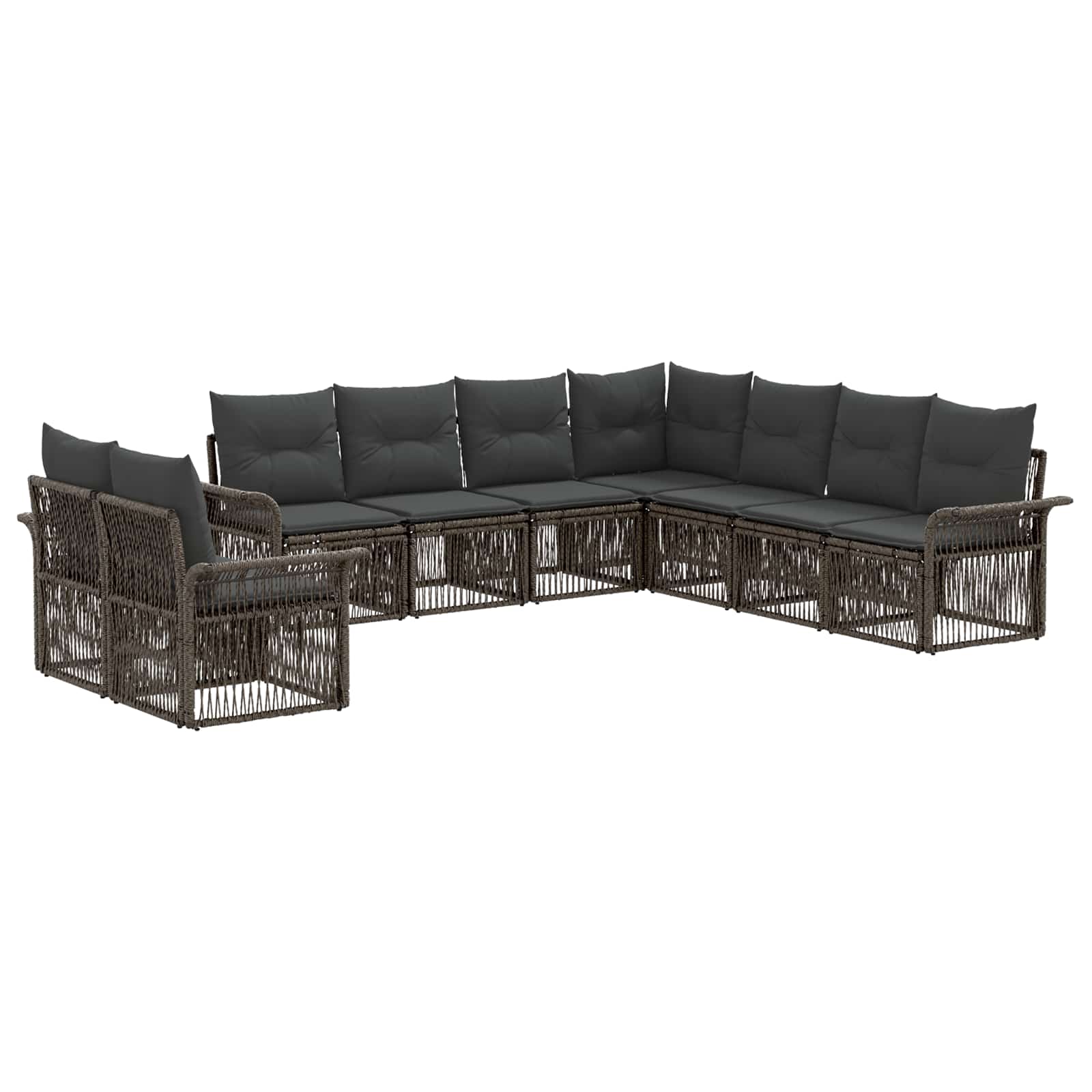 Ensemble de canapé de jardin 9 pcs Gris polyrotin - XIOS
