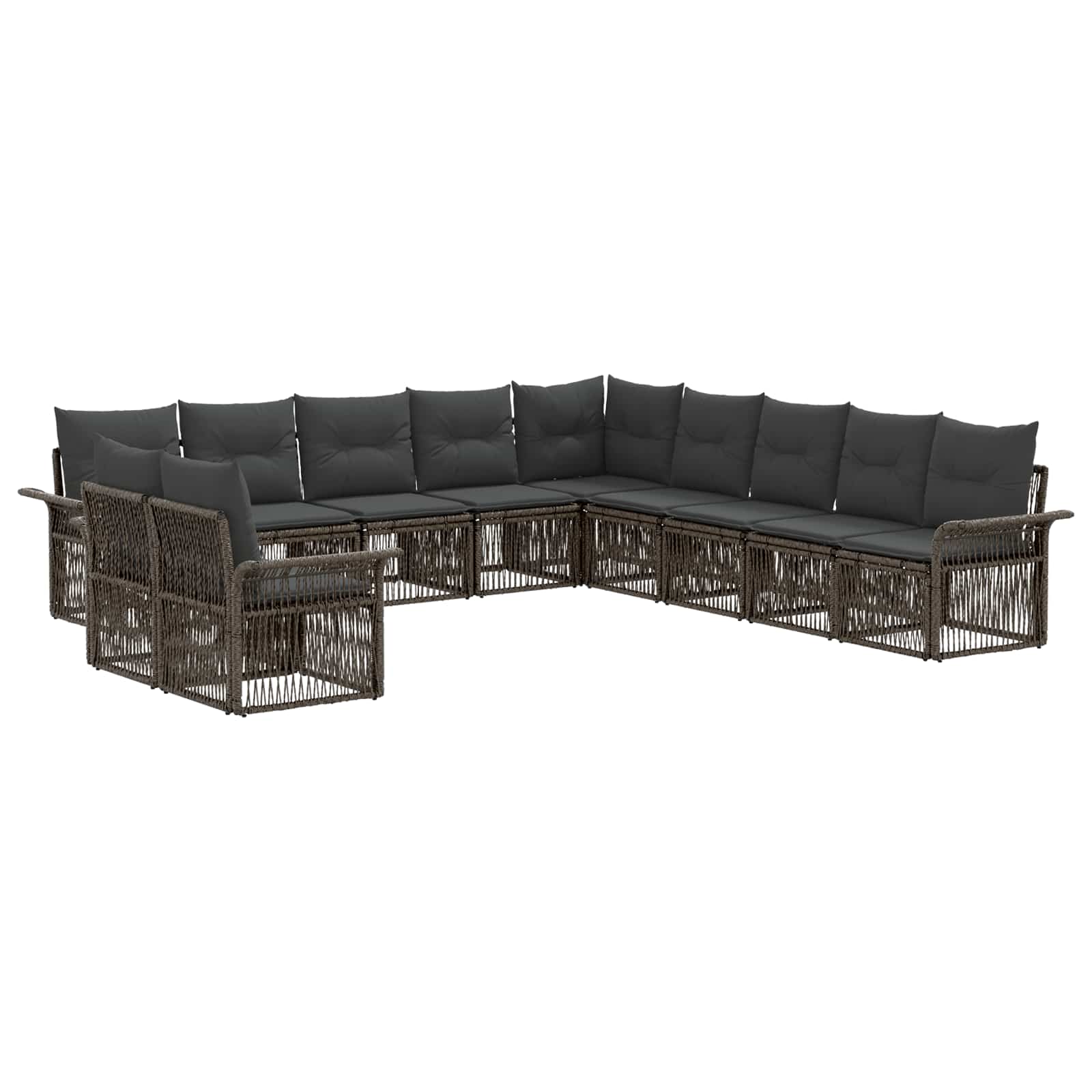Ensemble de canapé de jardin 11 pcs Gris polyrotin - XIOS