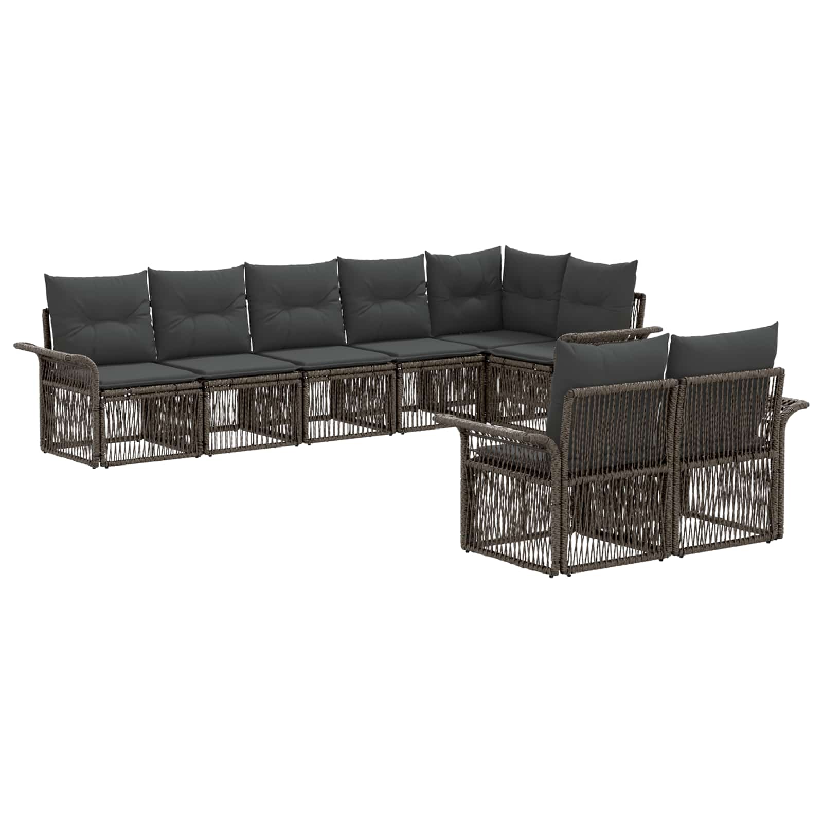 Ensemble de canapé de jardin 8 pcs Gris polyrotin - XIOS