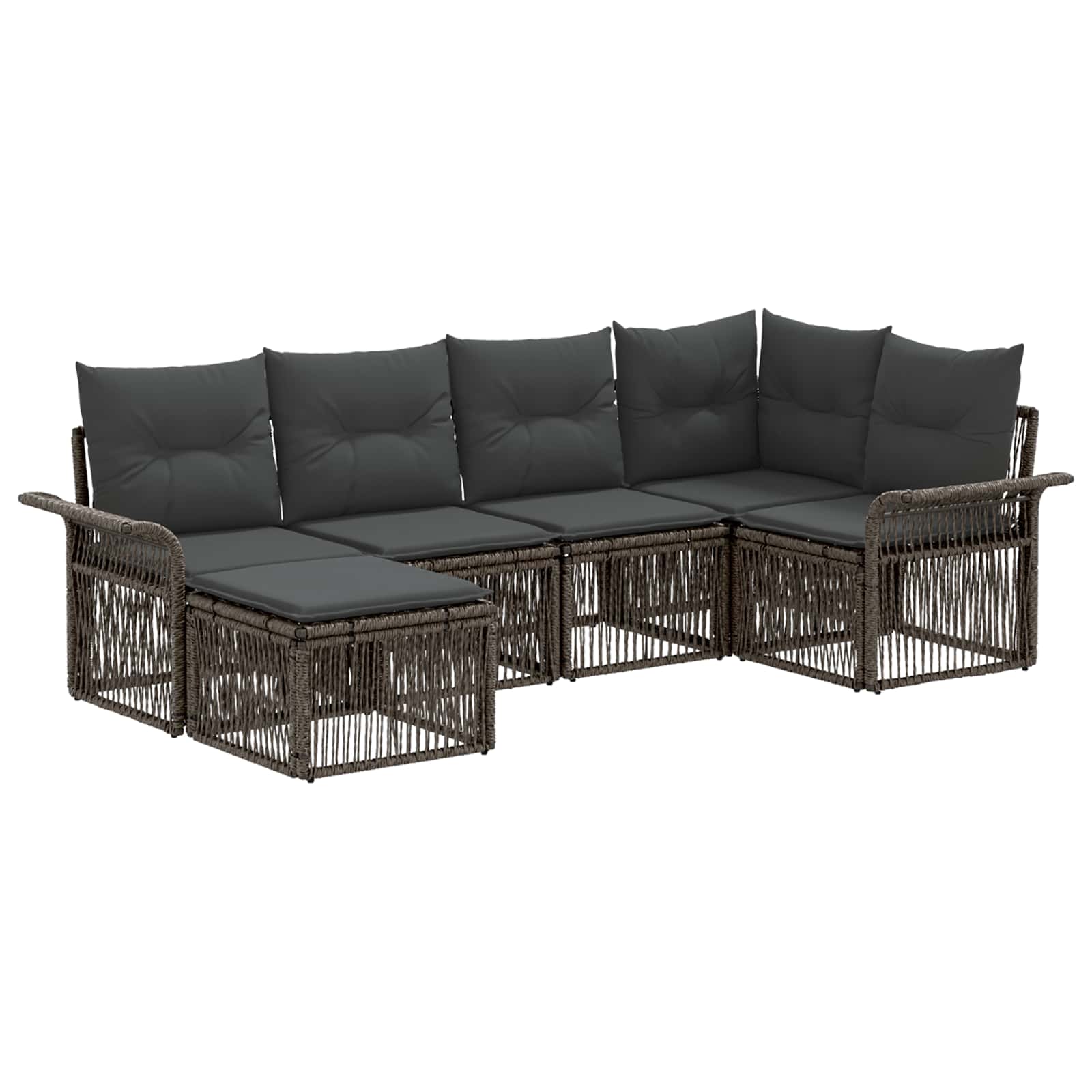 Ensemble de canapé de jardin 6 pcs Gris polyrotin - XIOS