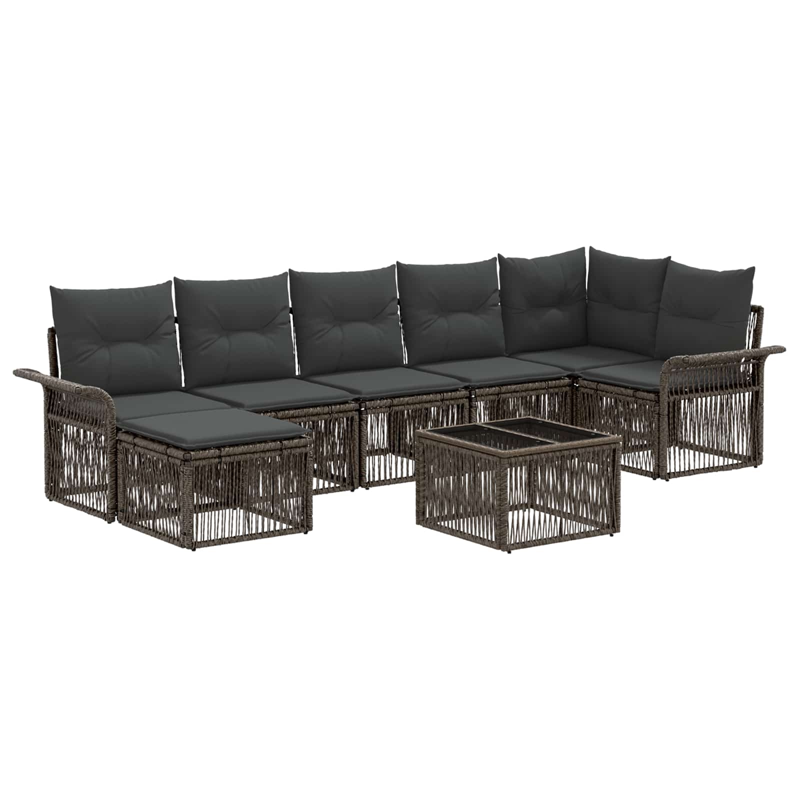 Ensemble de canapé de jardin 8 pcs Gris polyrotin - XIOS