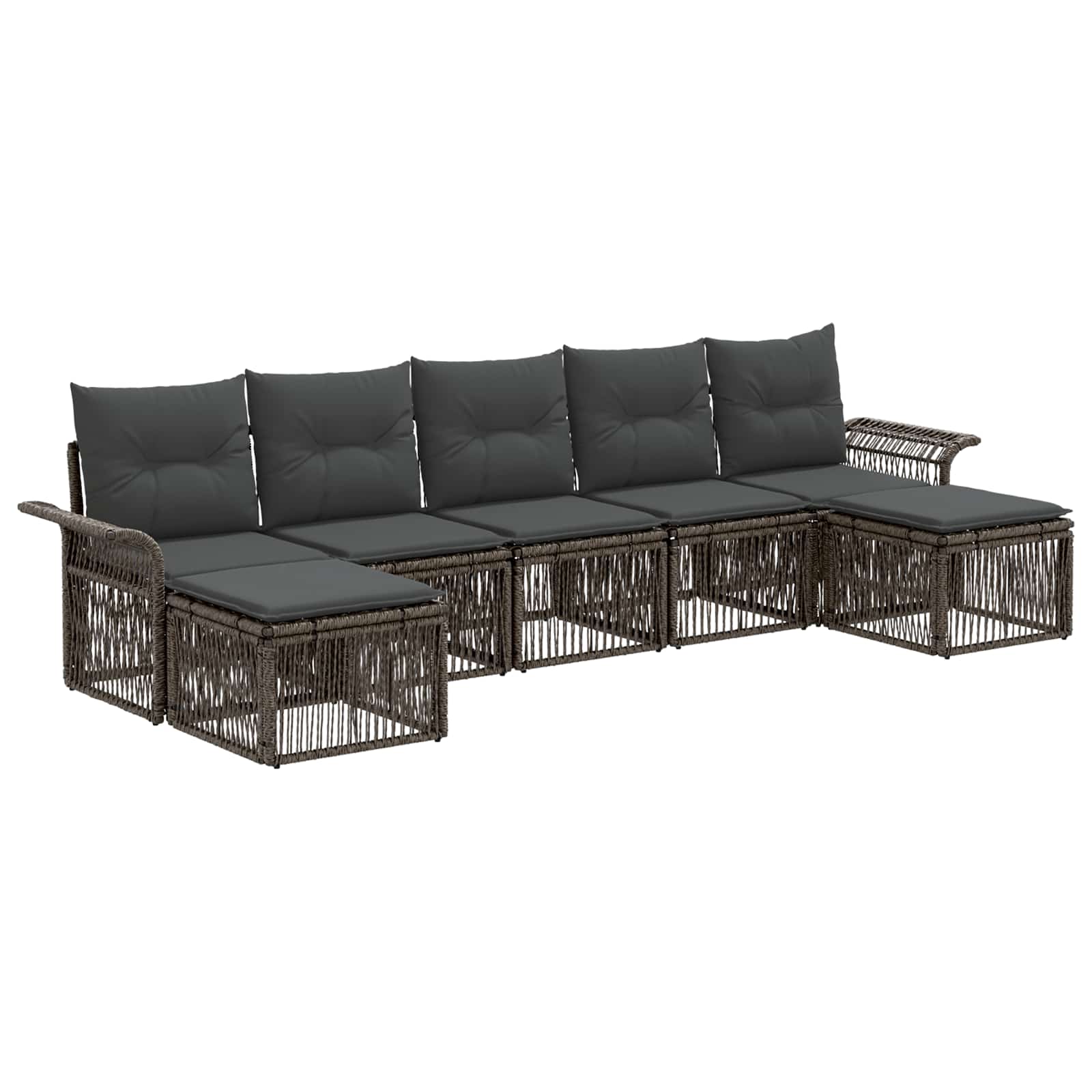 Ensemble de canapé de jardin 7 pcs Gris polyrotin - XIOS