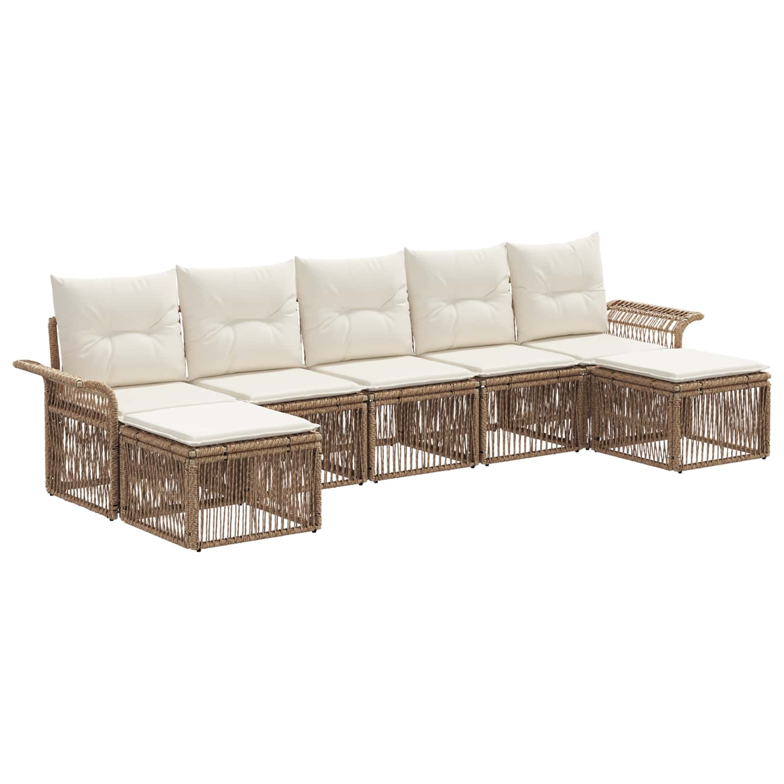 Ensemble de canapé de jardin 7 pcs Beige polyrotin - XIOS