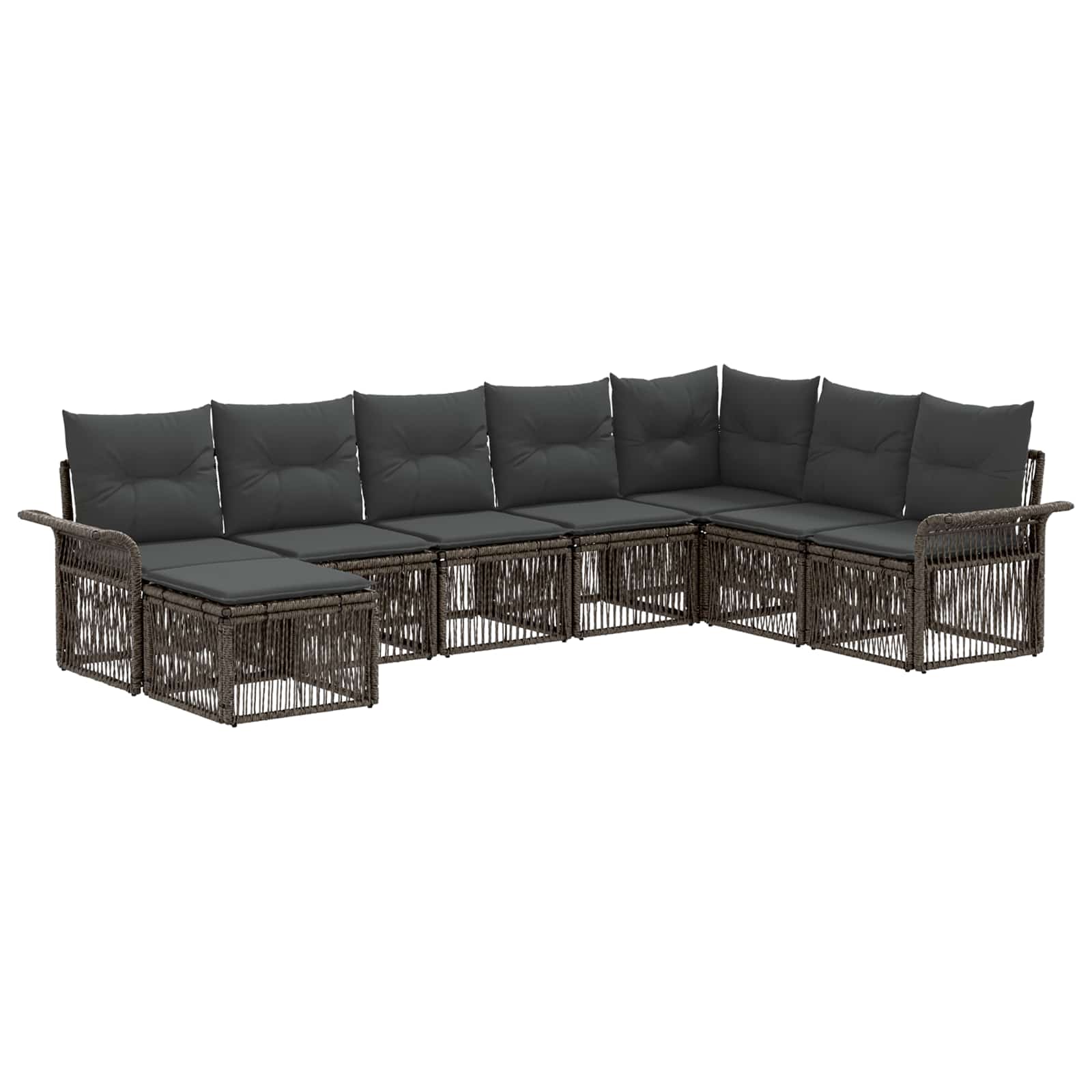 Ensemble de canapé de jardin 8 pcs Gris polyrotin - XIOS