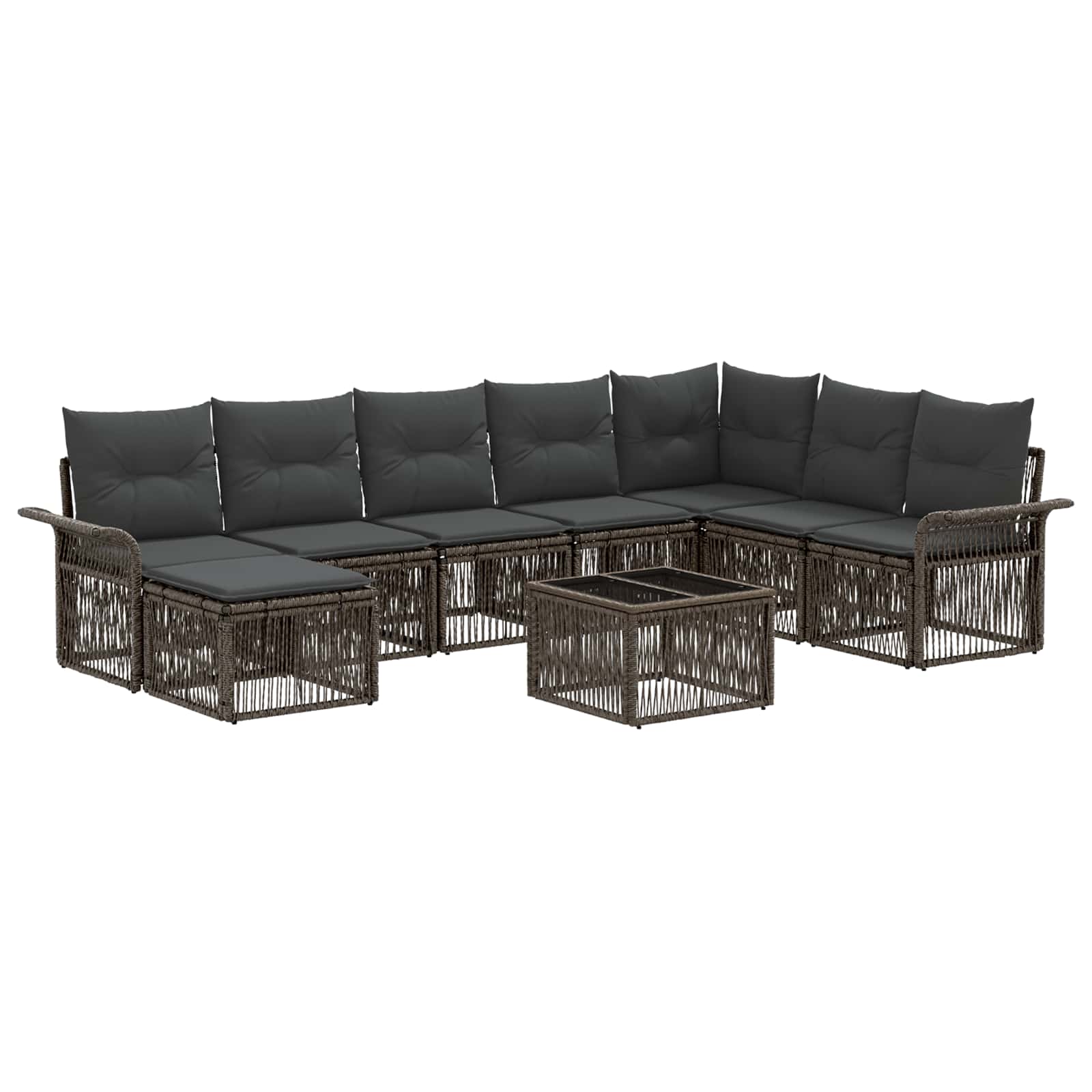Ensemble de canapé de jardin 9 pcs Gris polyrotin - XIOS