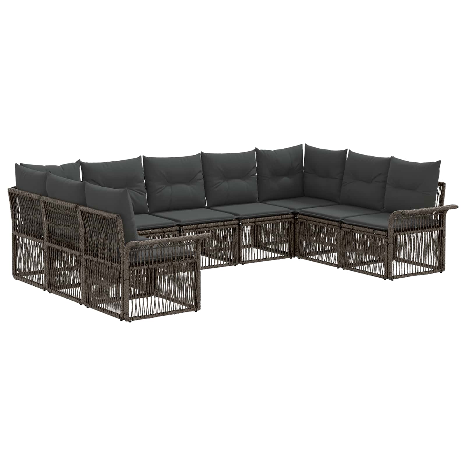 Ensemble de canapé de jardin 9 pcs Gris polyrotin - XIOS