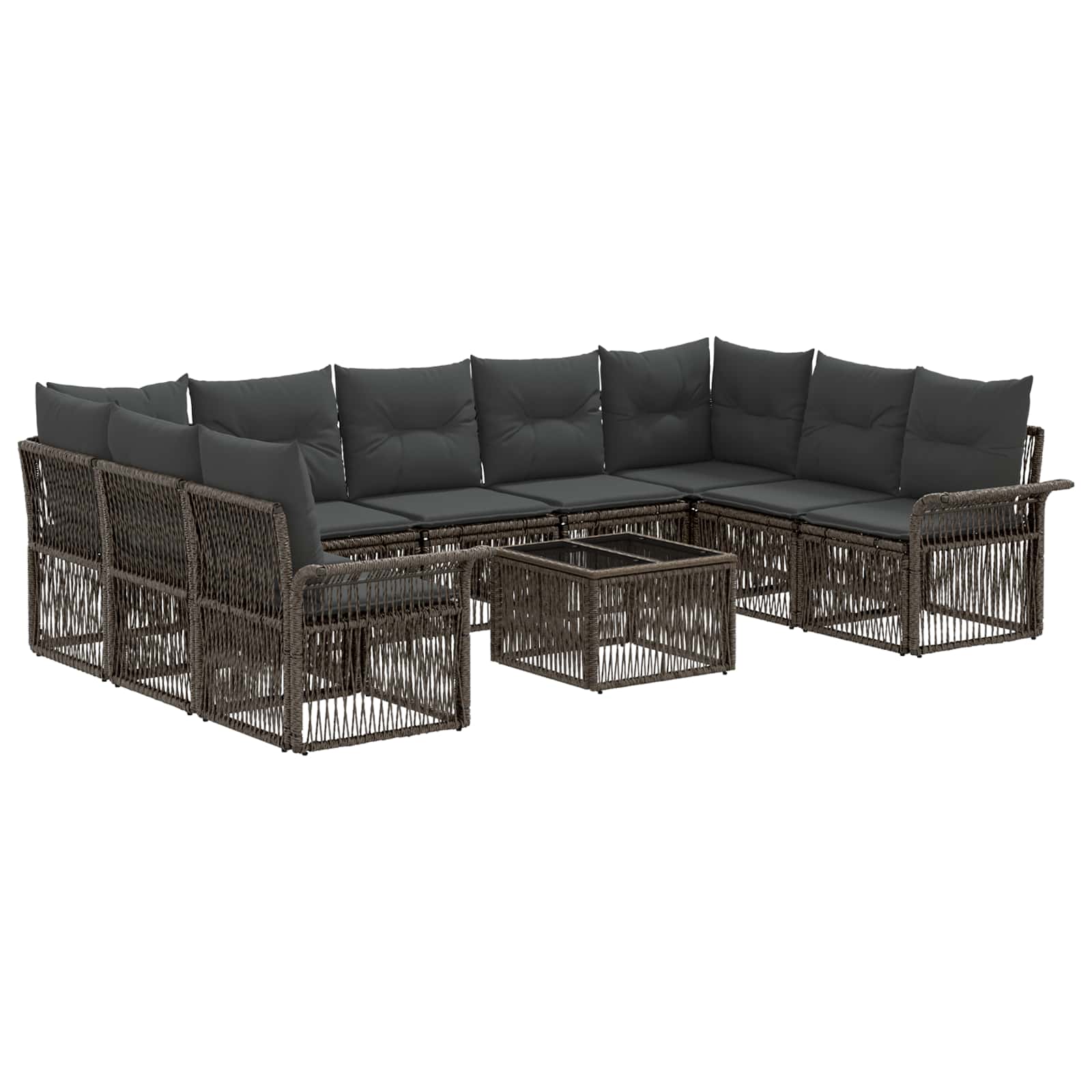 Ensemble de canapé de jardin 10 pcs Gris polyrotin - XIOS