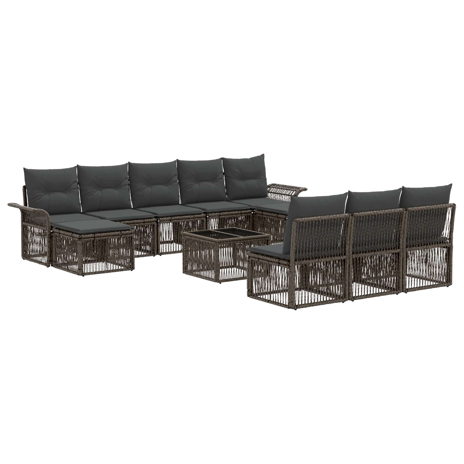 Ensemble de canapé de jardin 11 pcs Gris polyrotin - XIOS