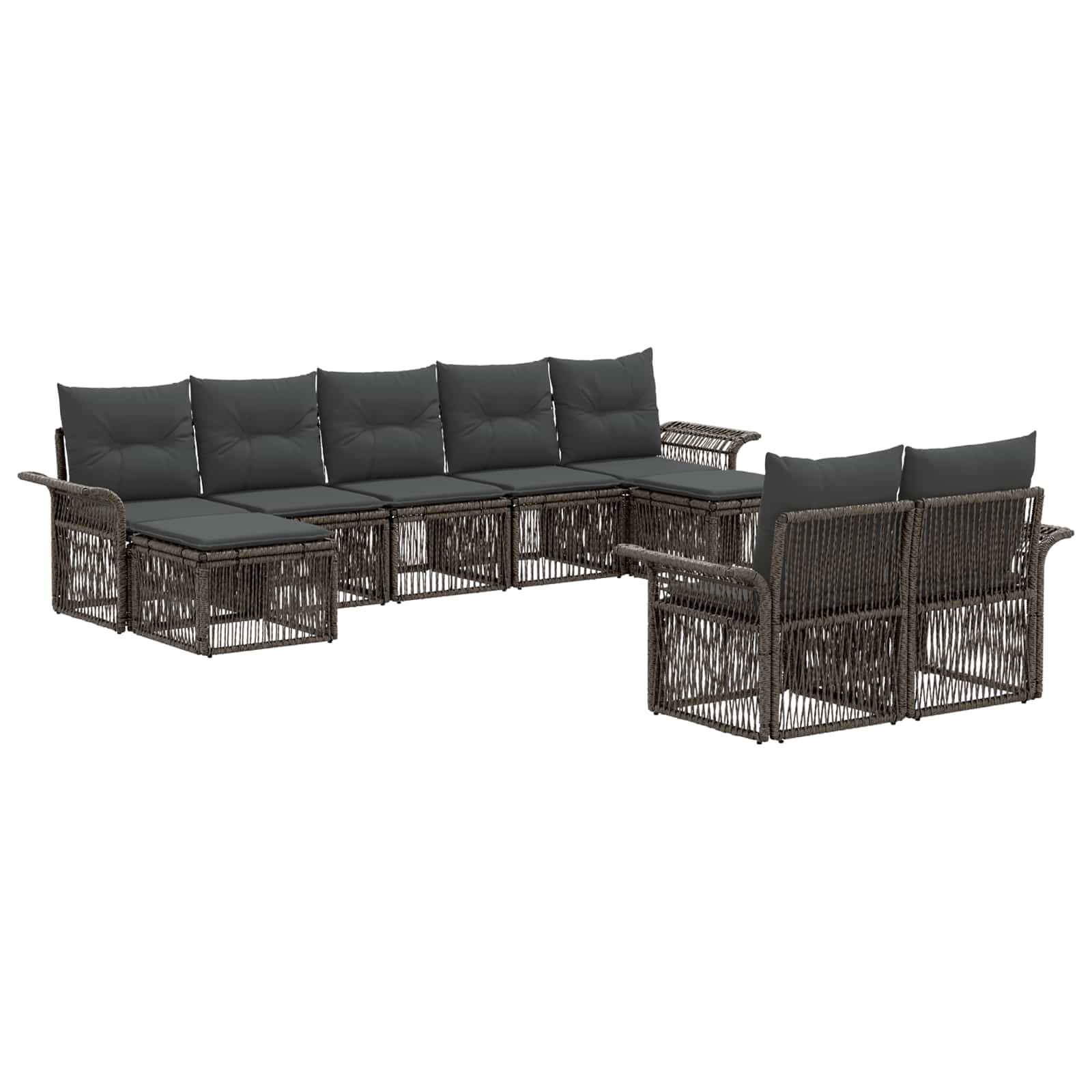 Ensemble de canapé de jardin 9 pcs Gris polyrotin - XIOS