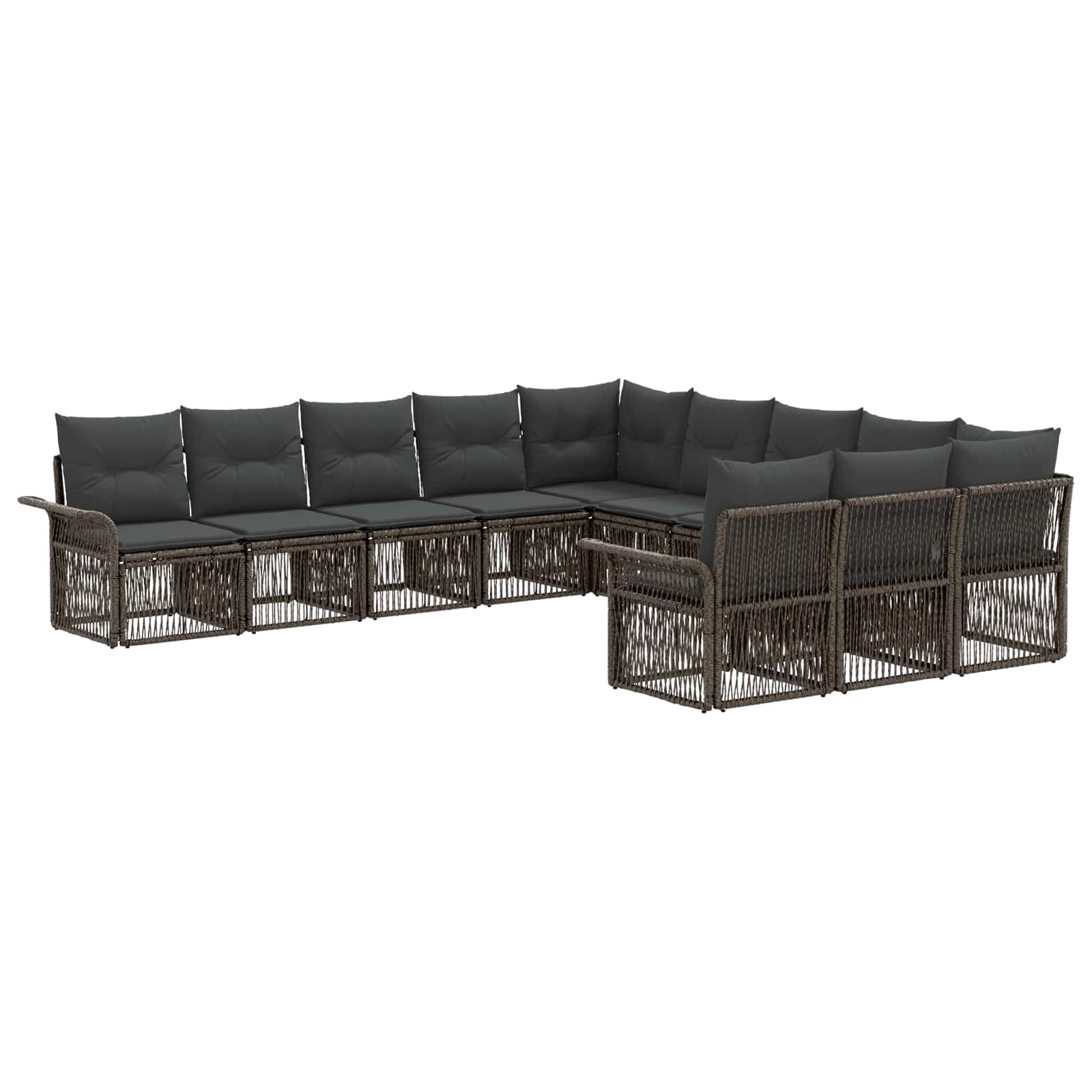 Ensemble de canapé de jardin 11 pcs Gris polyrotin - XIOS