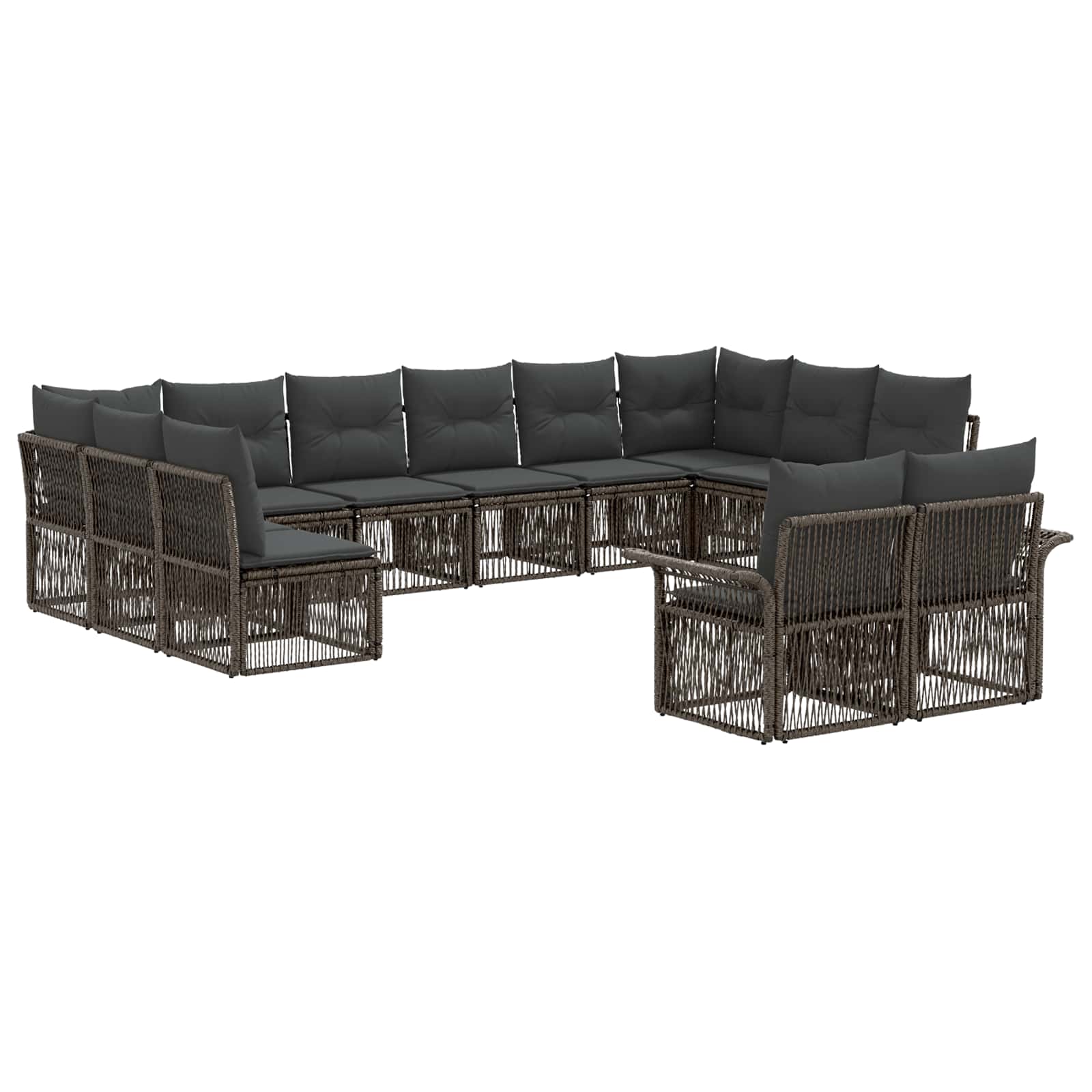 Ensemble de canapé de jardin 12 pcs Gris polyrotin - XIOS