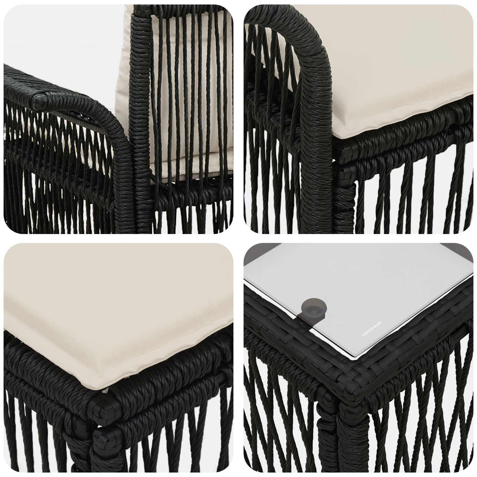 Ensemble de canapé de jardin 13 pcs Noir polyrotin - XIOS