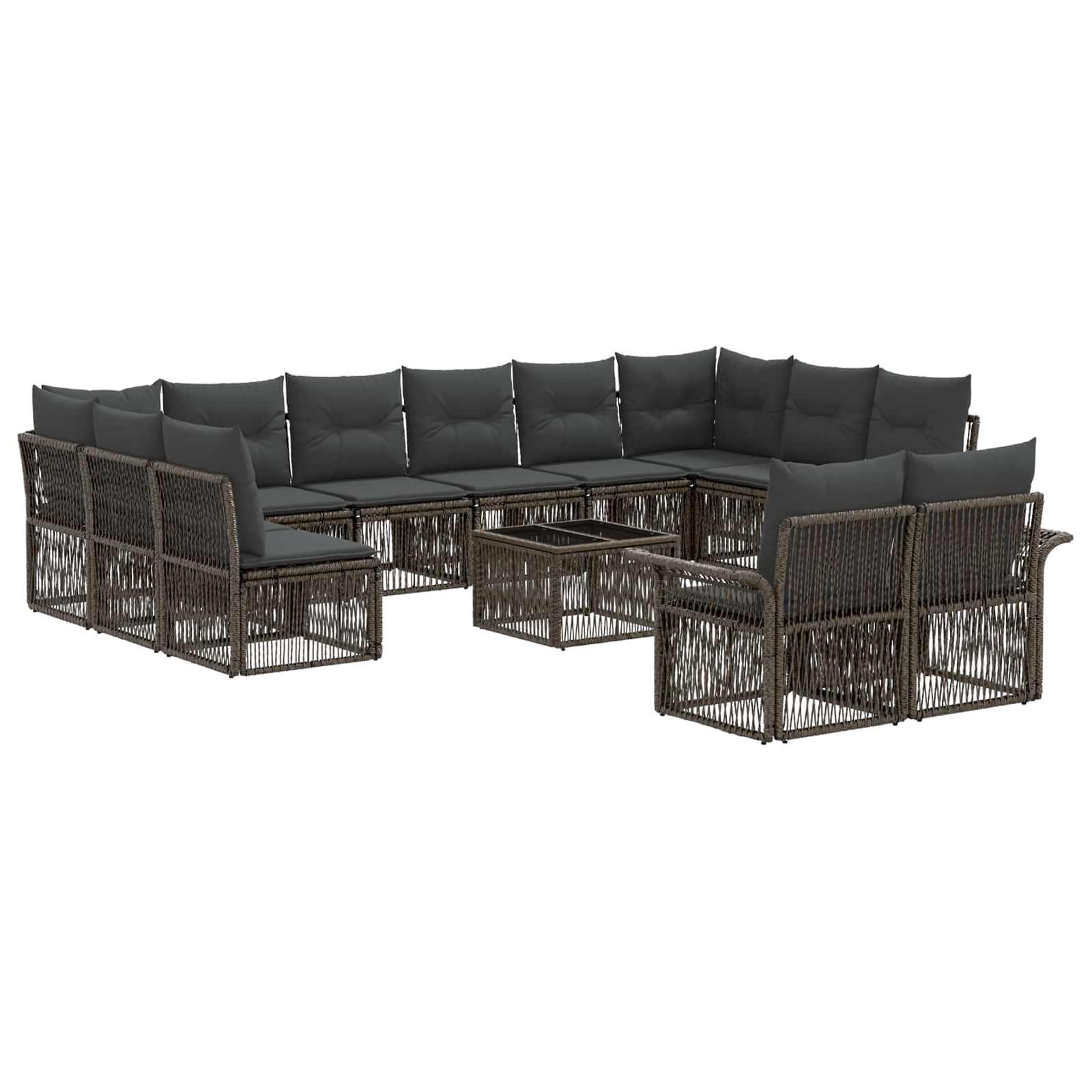 Ensemble de canapé de jardin 13 pcs Gris polyrotin - XIOS