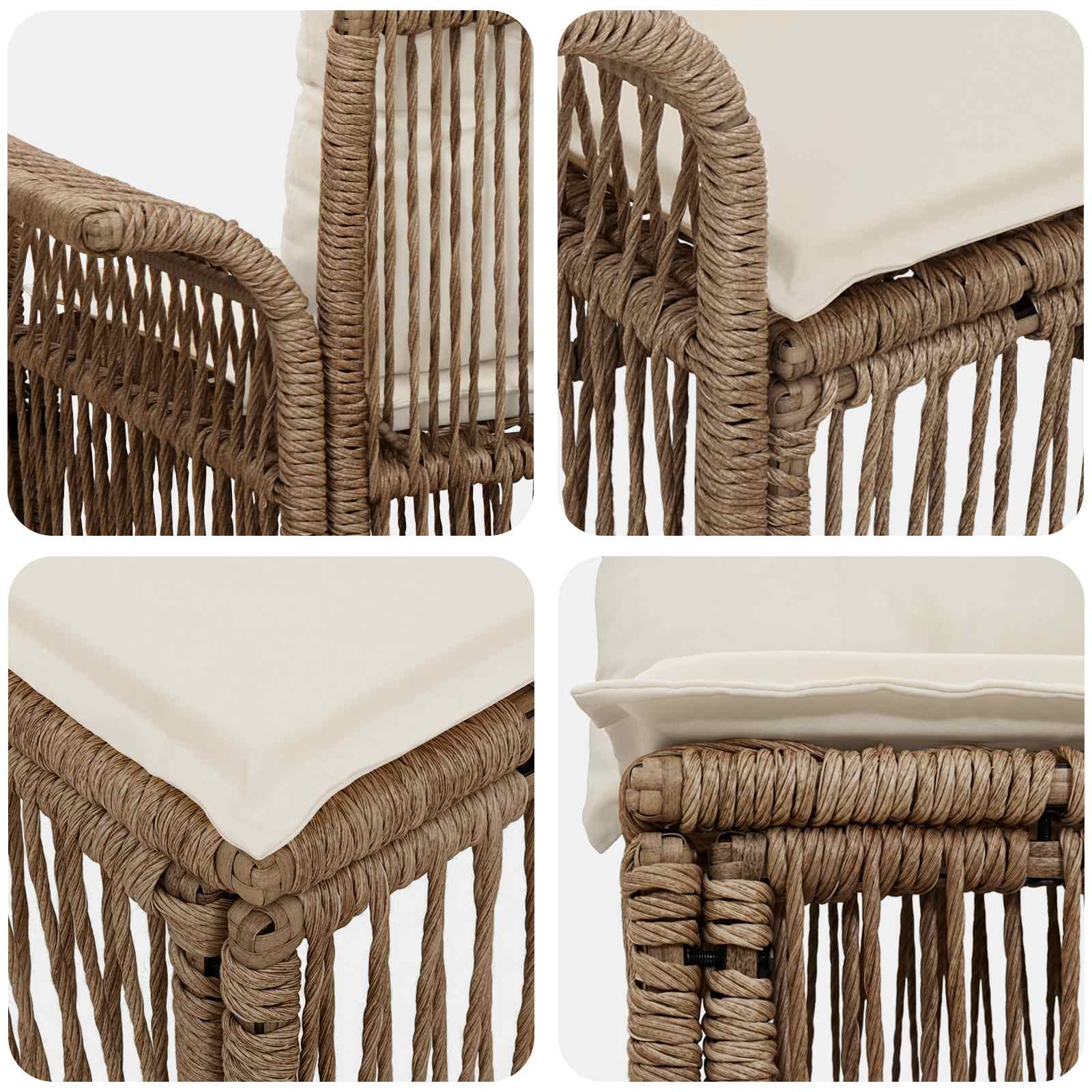Ensemble de canapé de jardin 12 pcs Beige polyrotin - XIOS