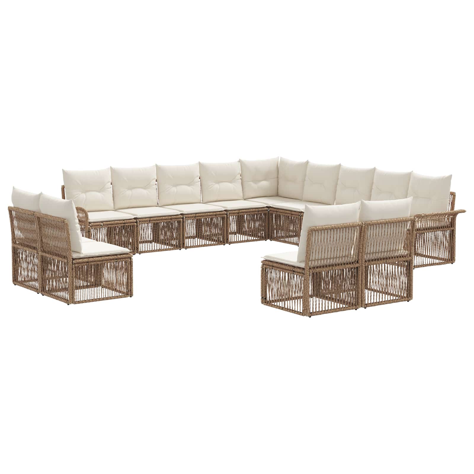 Ensemble de canapé de jardin 13 pcs Beige polyrotin - XIOS