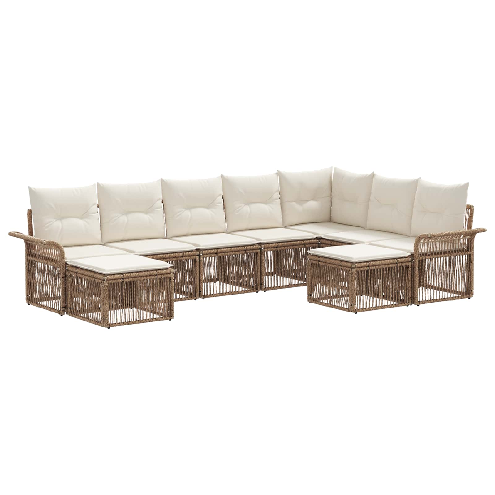Ensemble de canapé de jardin 9 pcs Beige et blanc crème - XIOS