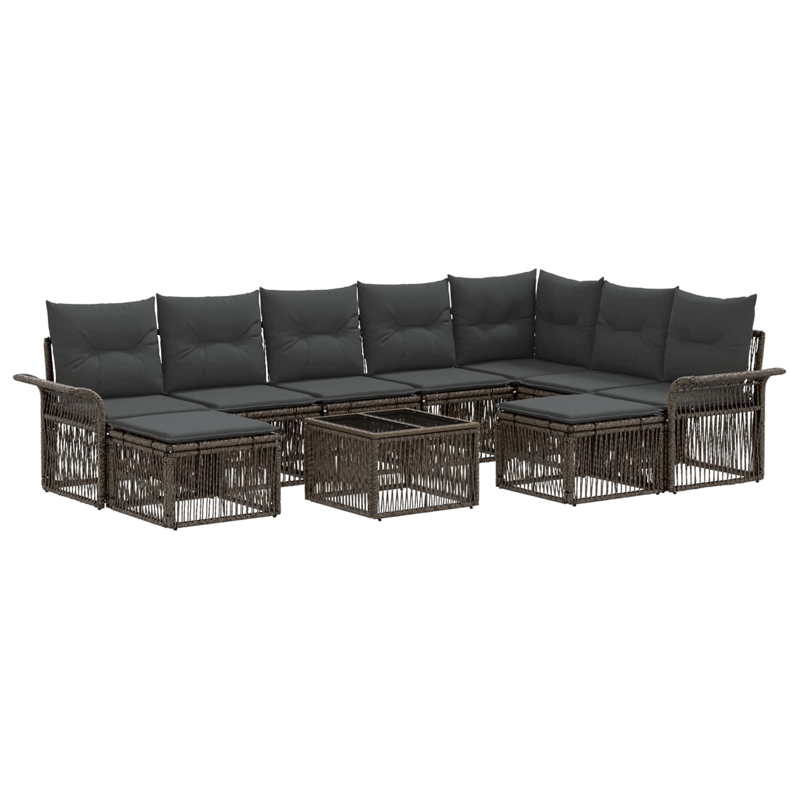 Ensemble de canapé de jardin 10 pcs Gris et Gris foncé - XIOS