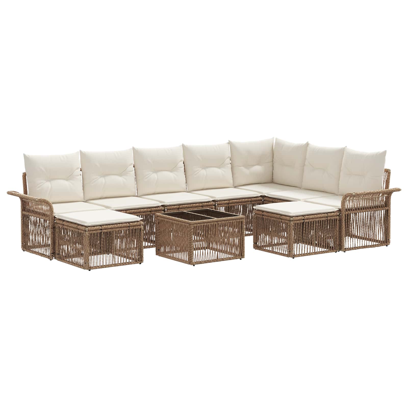 Ensemble de canapé de jardin 10 pcs Beige et blanc crème - XIOS