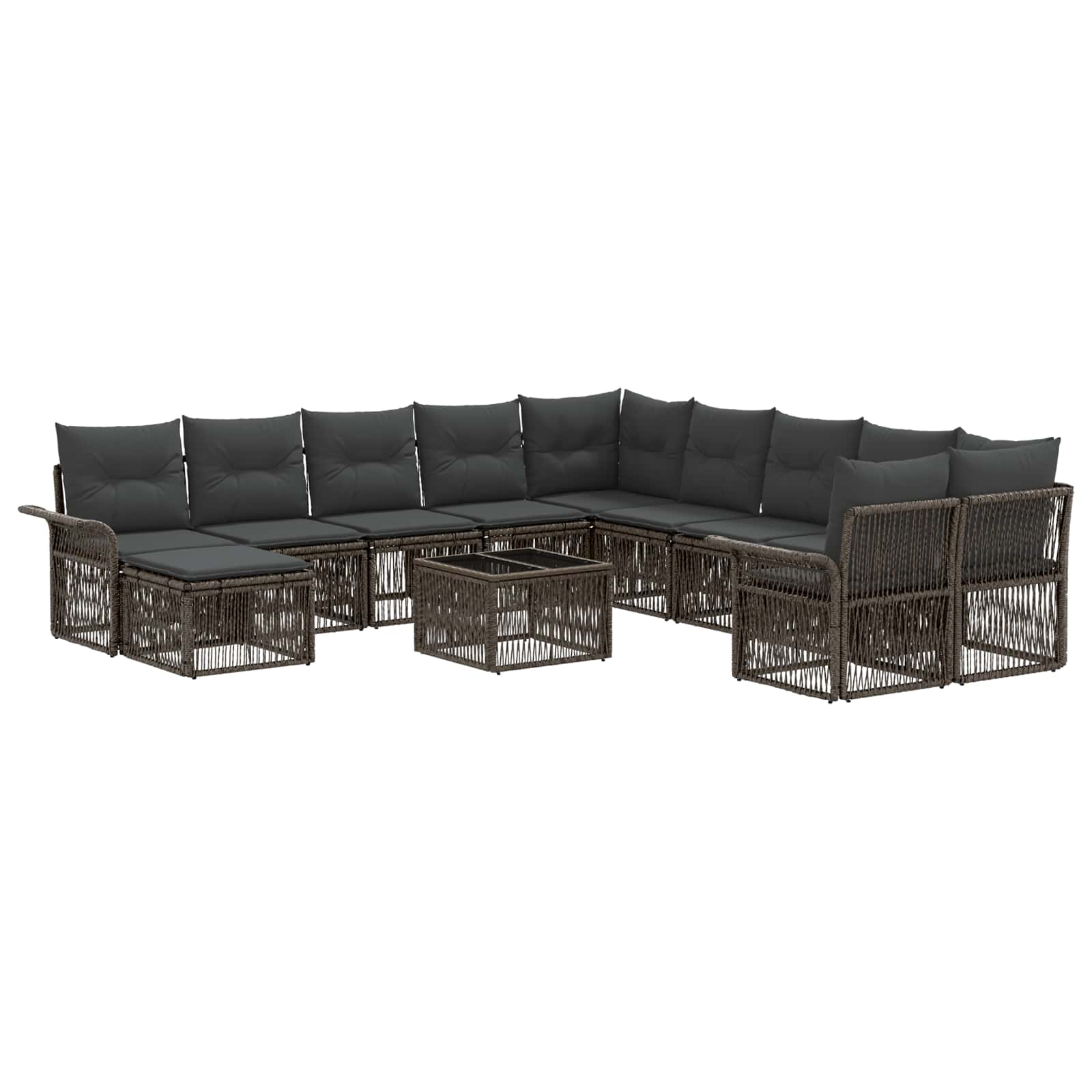 Ensemble de canapé de jardin 12 pcs Gris et Gris foncé - XIOS
