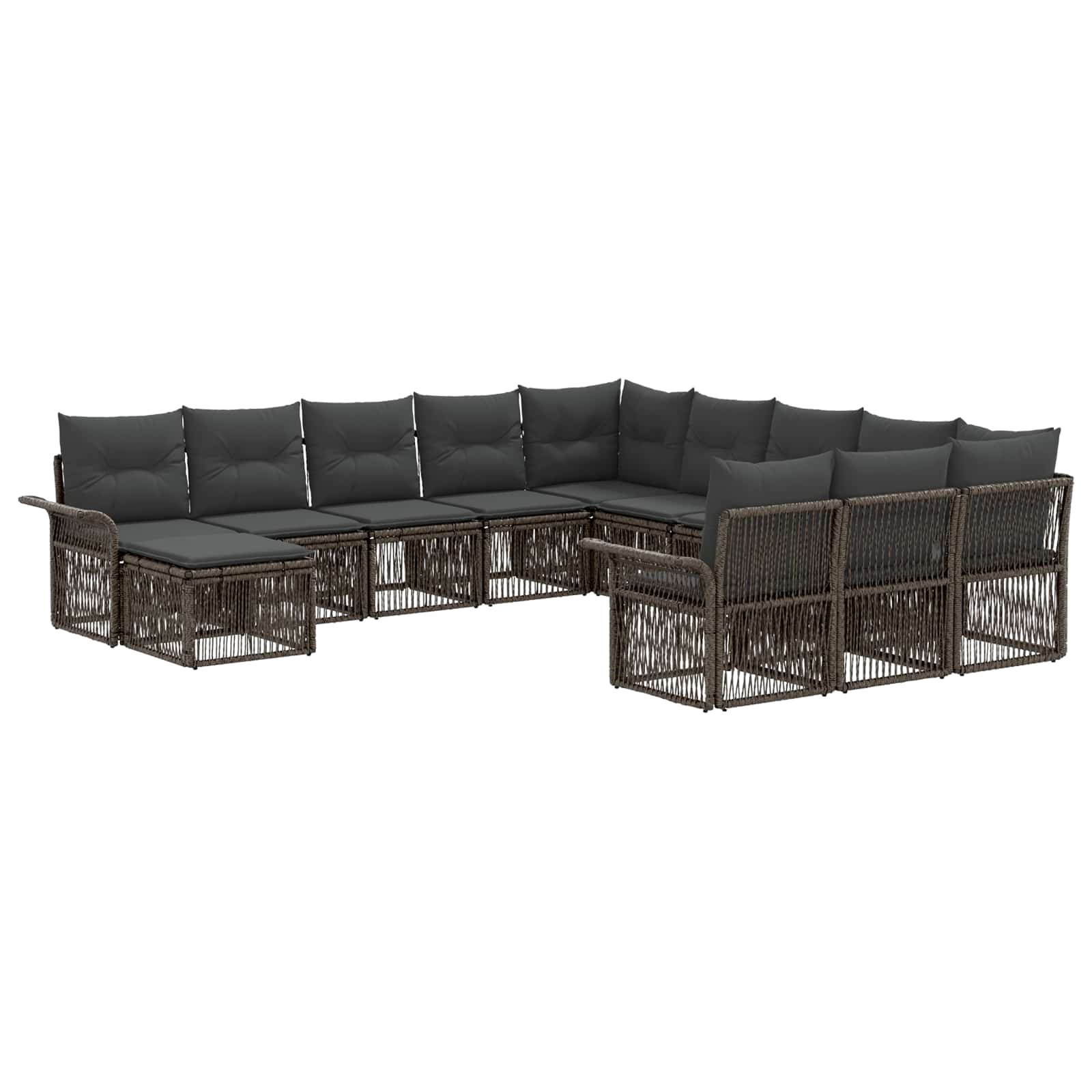 Ensemble de canapé de jardin 12 pcs Gris et Gris foncé - XIOS