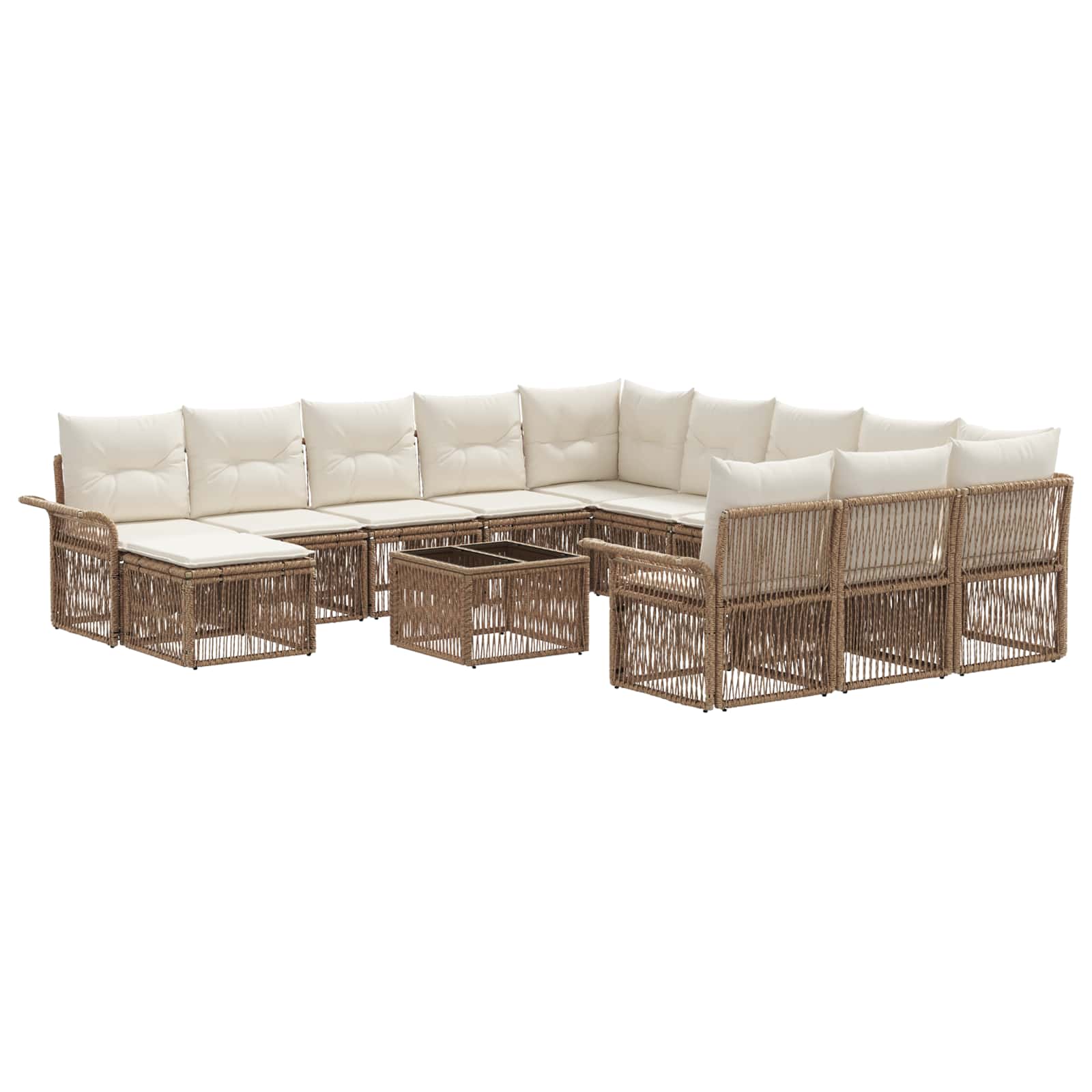 Ensemble de canapé de jardin 13 pcs Beige et blanc crème - XIOS