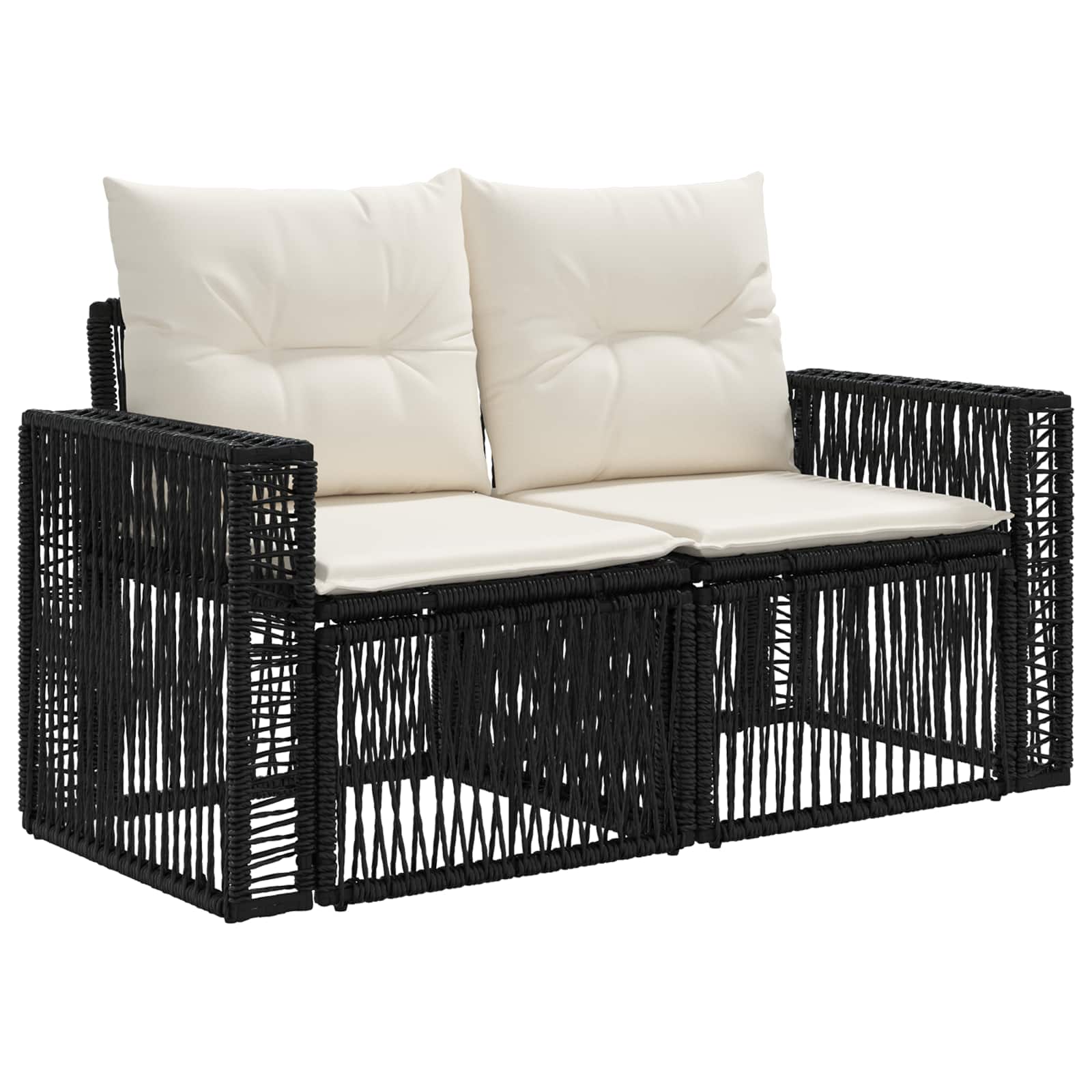Ensemble de canapé de jardin 4 pcs Noir et blanc crème - XIOS