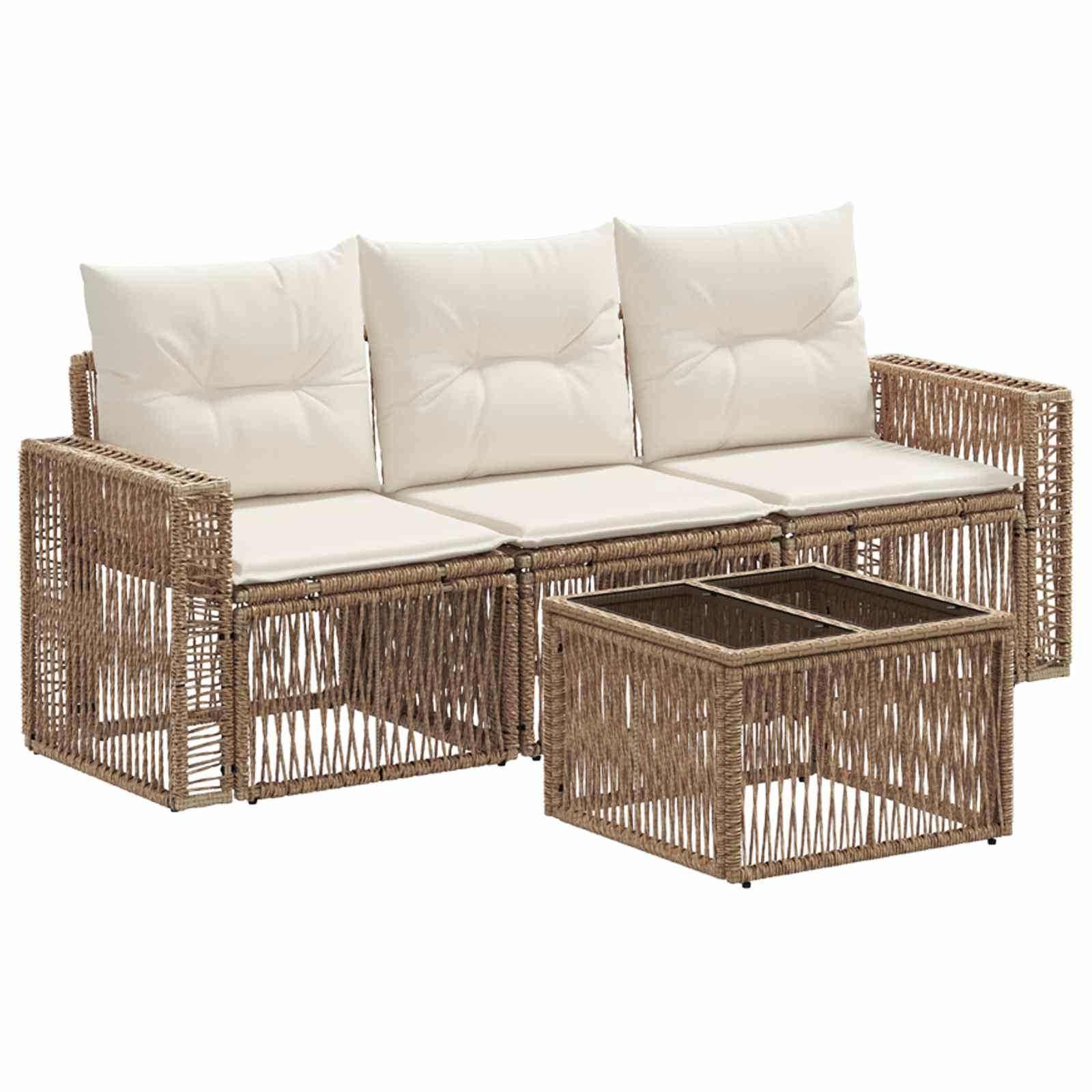 Ensemble de canapé de jardin 4 pcs Beige et blanc crème - XIOS