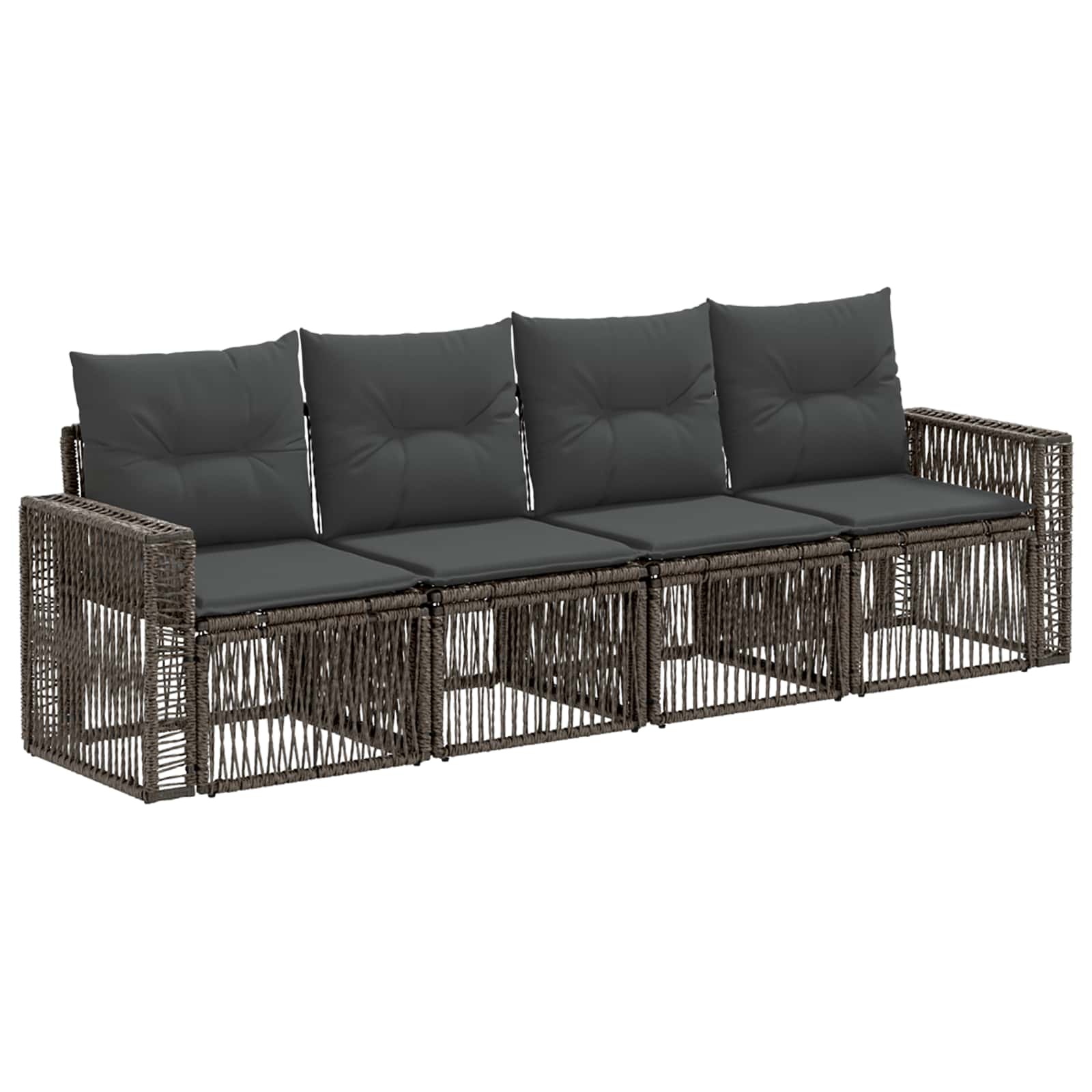 Ensemble de canapé de jardin 4 pcs Gris et Gris foncé polyrotin - XIOS