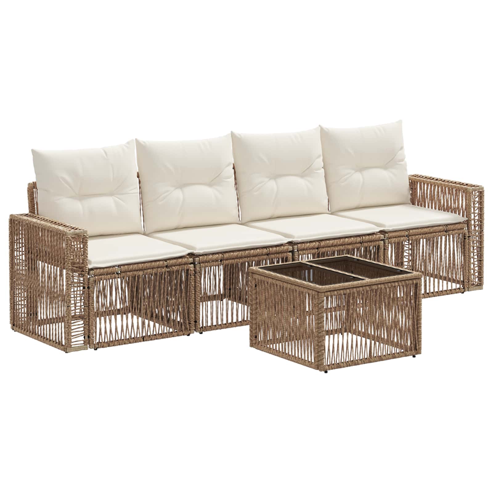 Ensemble de canapé de jardin 5 pcs Beige et blanc crème - XIOS