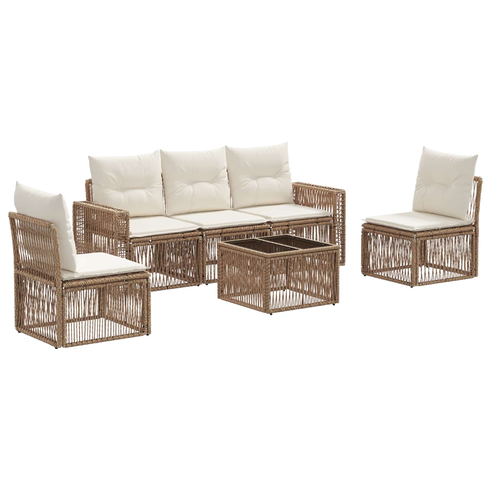 Ensemble de canapé de jardin 6 pcs Beige et blanc crème - XIOS