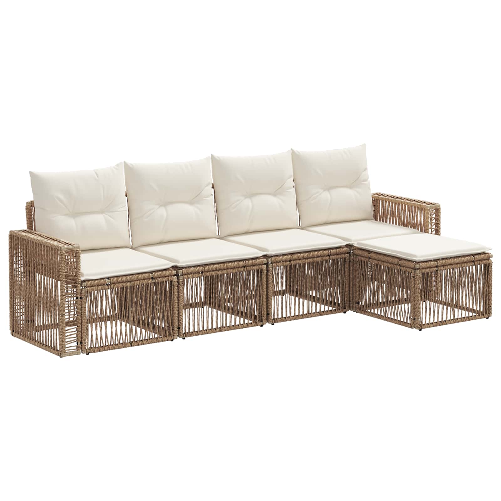 Ensemble de canapé de jardin 5 pcs Beige et blanc crème - XIOS