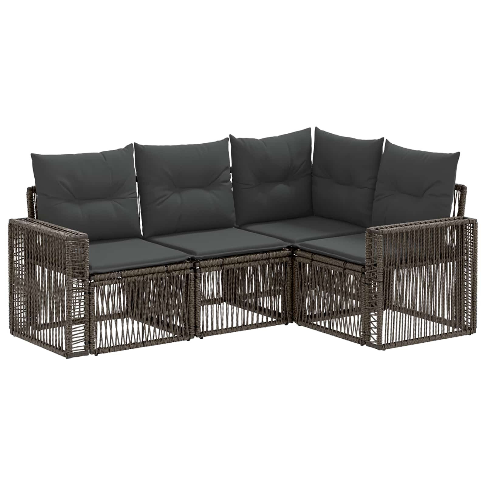 Ensemble de canapé de jardin 4 pcs Gris et Gris foncé polyrotin - XIOS