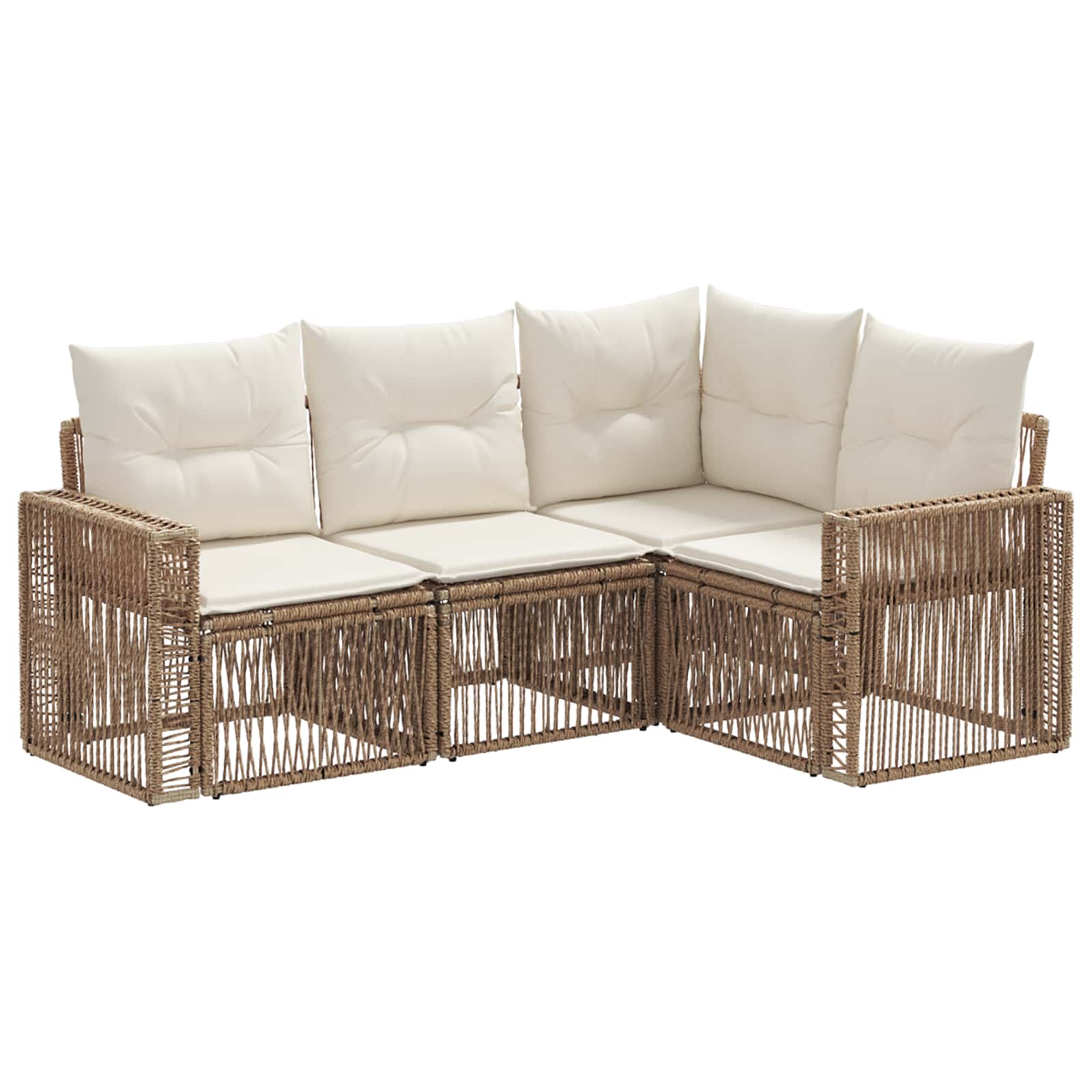 Ensemble de canapé de jardin 4 pcs Beige et blanc crème - XIOS