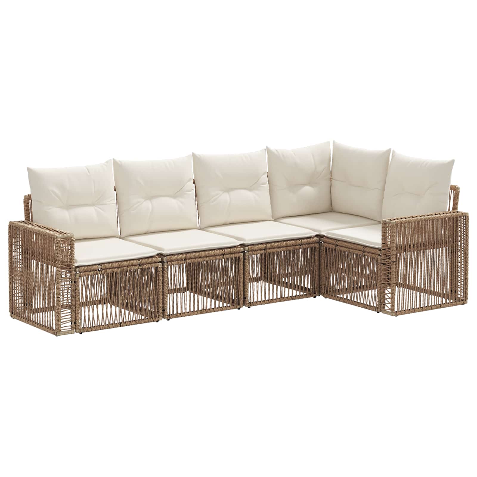Ensemble de canapé de jardin 5 pcs Beige et blanc crème - XIOS