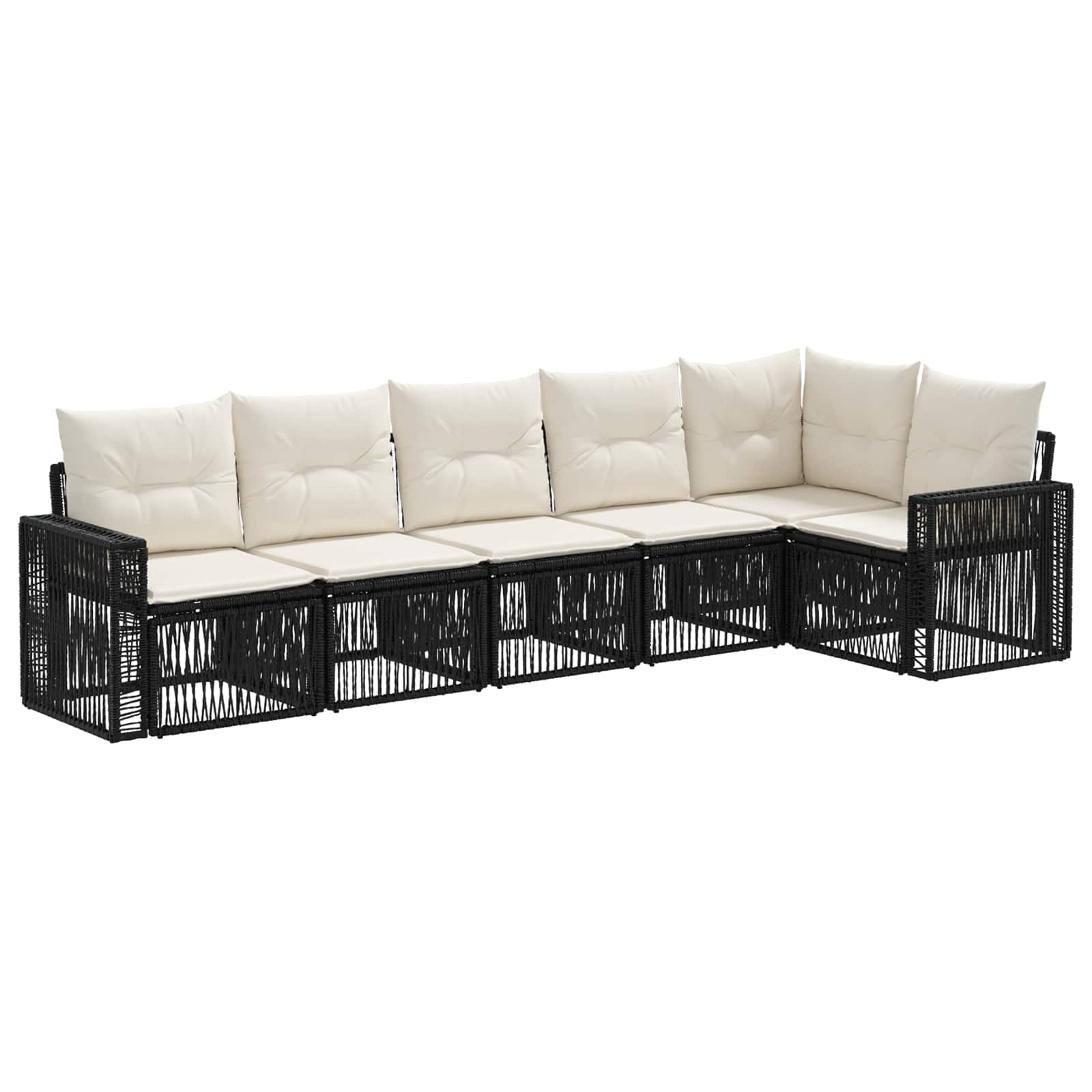 Ensemble de canapé de jardin 6 pcs Noir et blanc crème - XIOS