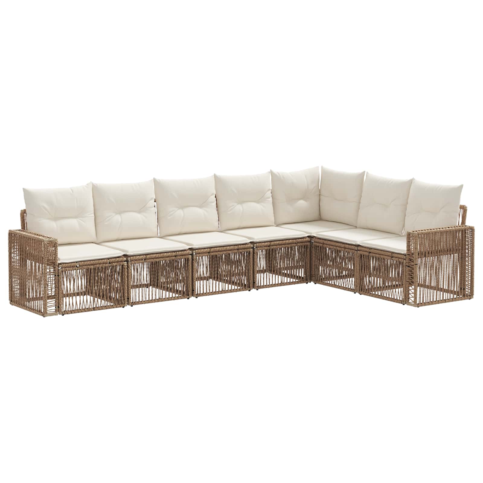 Ensemble de canapé de jardin 7 pcs Beige et blanc crème - XIOS