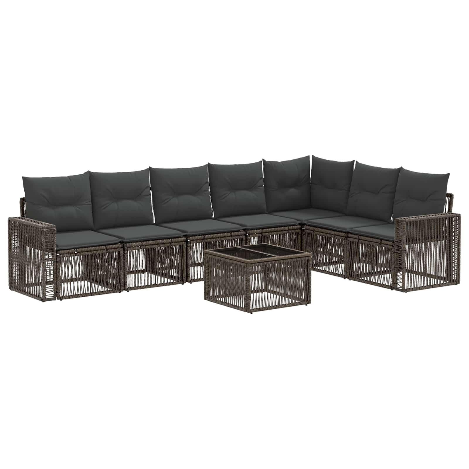 Ensemble de canapé de jardin 8 pcs Gris et Gris foncé polyrotin - XIOS