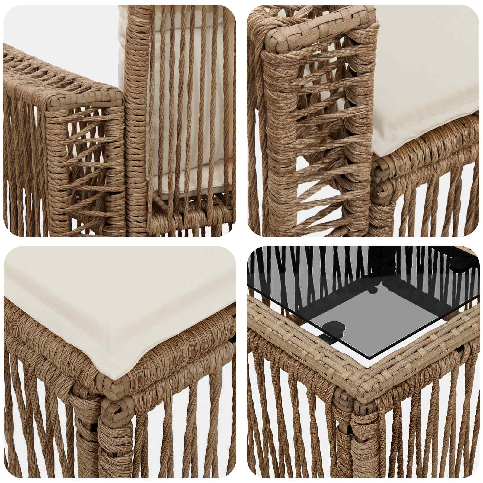 Ensemble de canapé de jardin 8 pcs Beige et blanc crème - XIOS