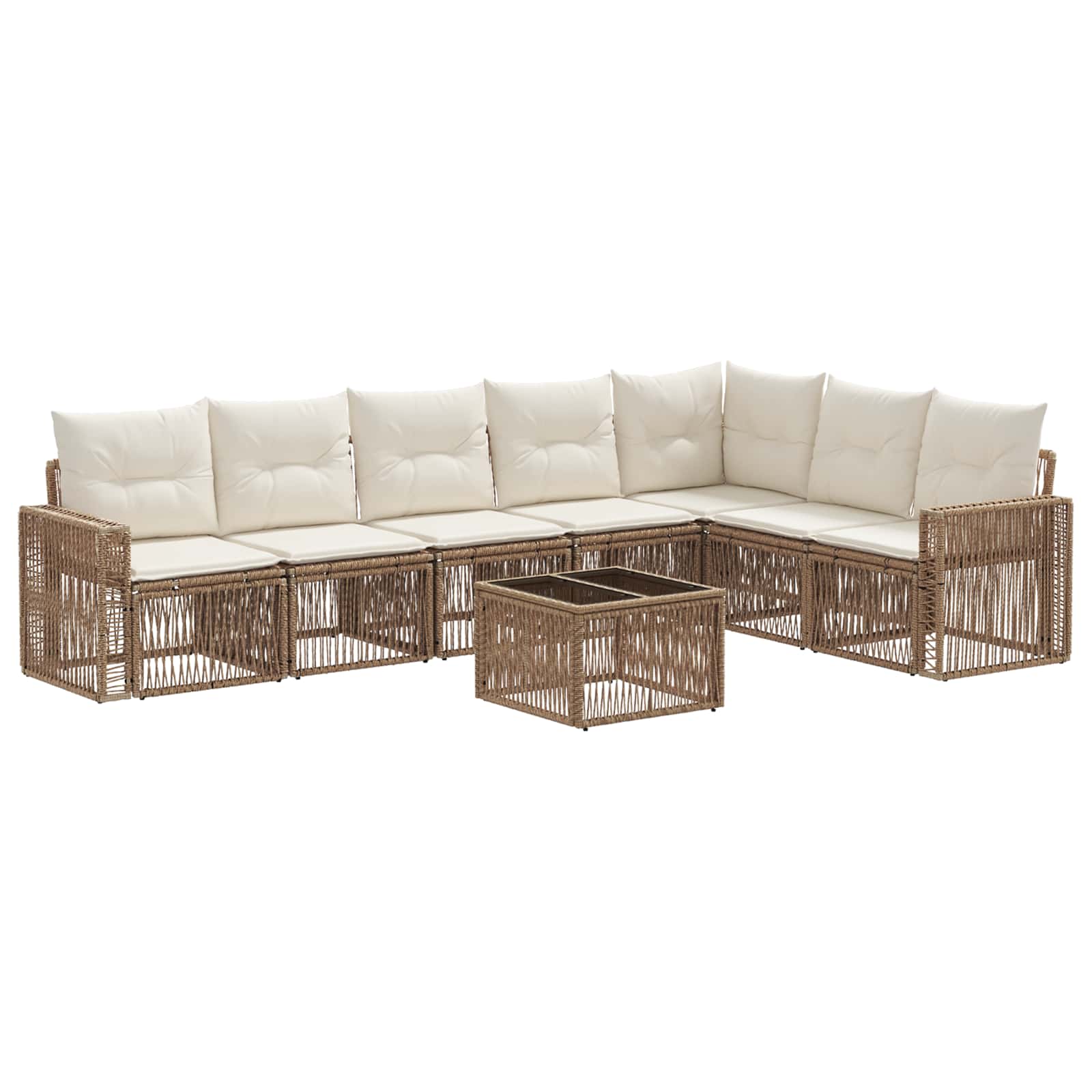 Ensemble de canapé de jardin 8 pcs Beige et blanc crème - XIOS