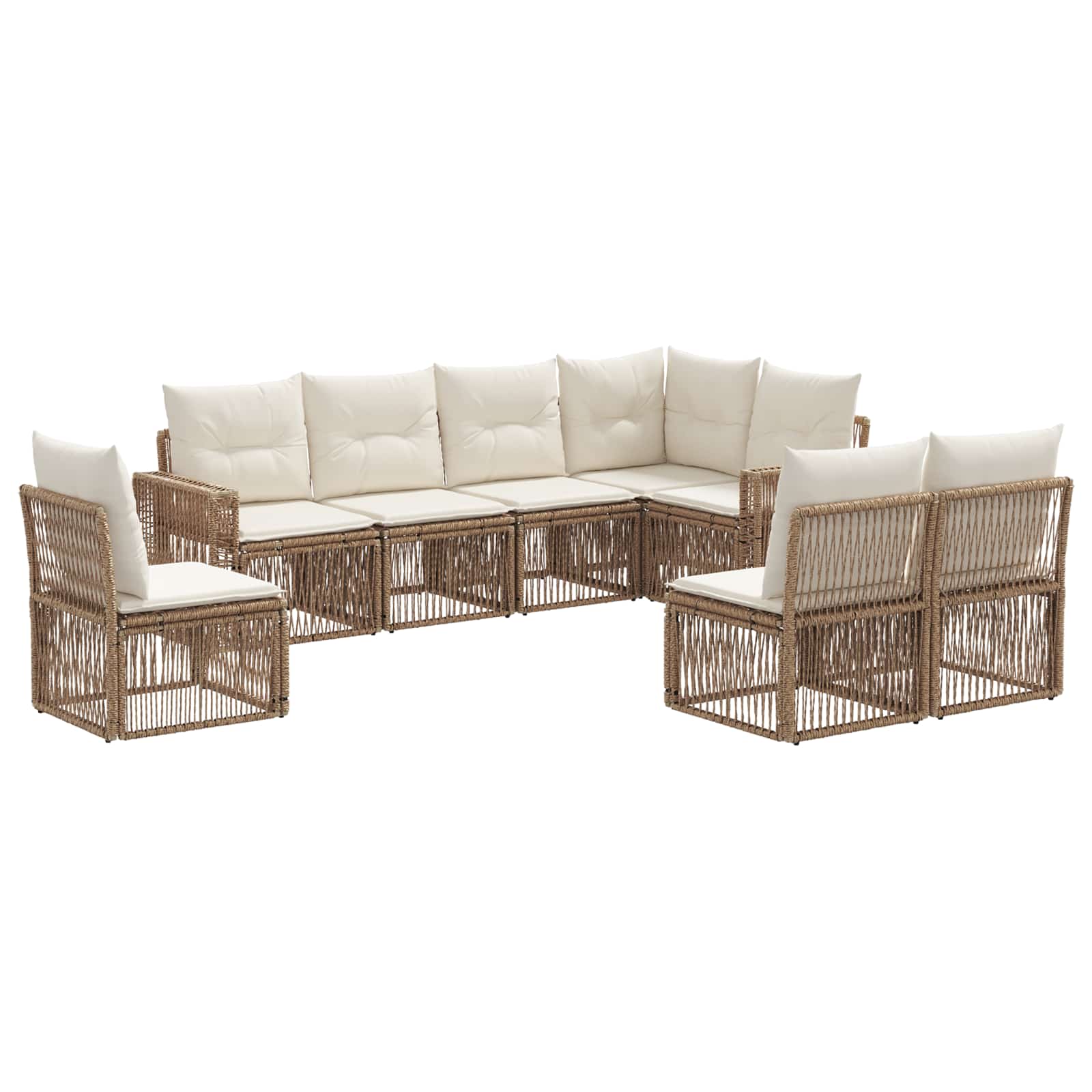 Ensemble de canapé de jardin 8 pcs Beige et blanc crème - XIOS