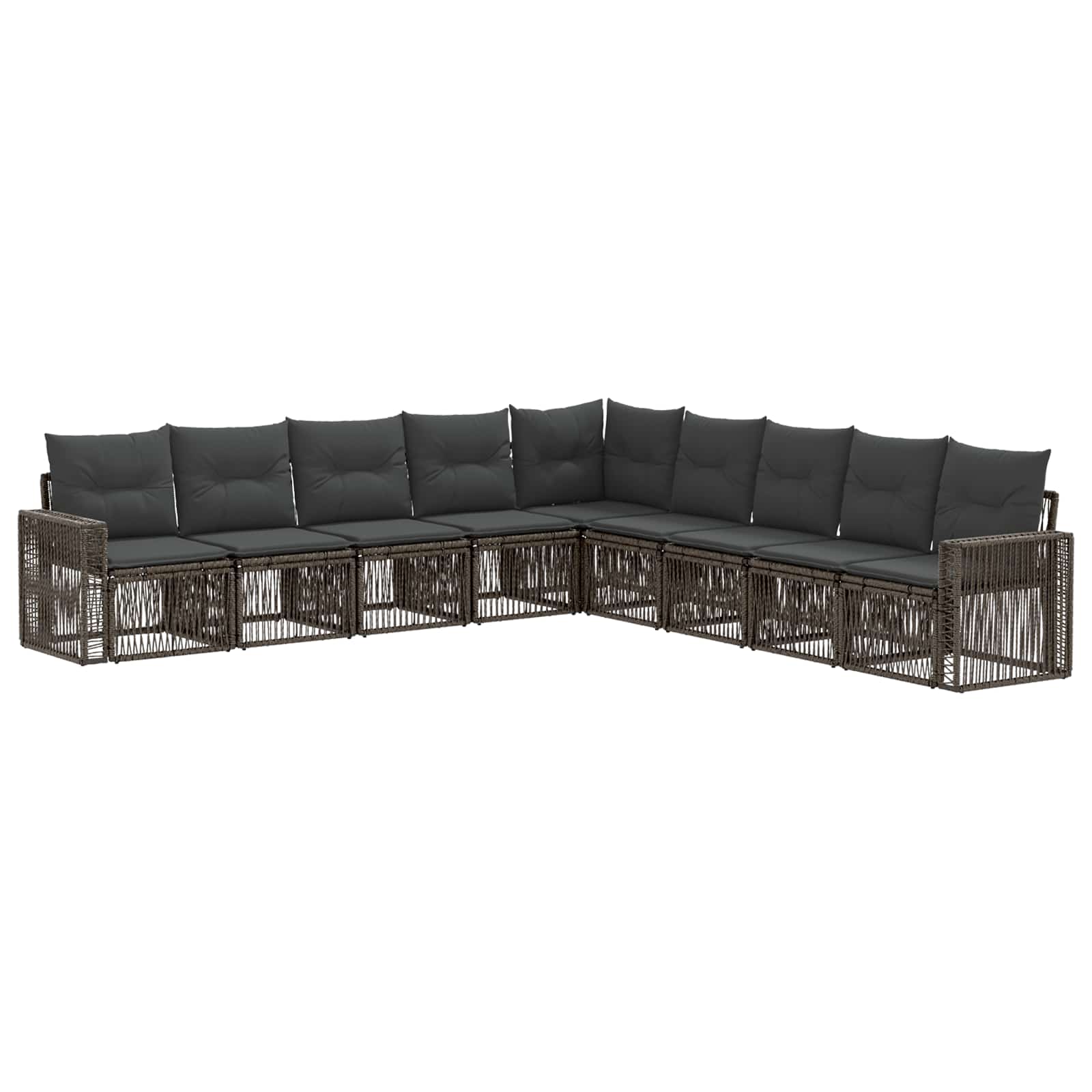 Ensemble de canapé de jardin 9 pcs Gris et Gris foncé polyrotin - XIOS