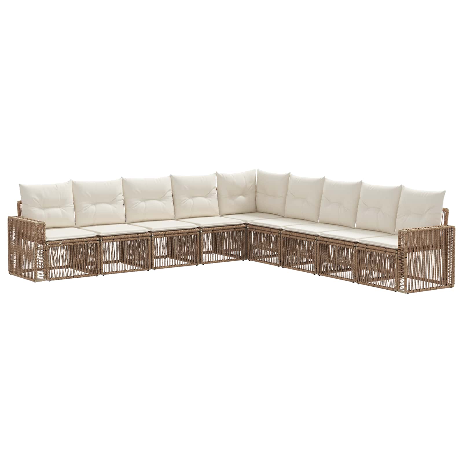 Ensemble de canapé de jardin 9 pcs Beige et blanc crème - XIOS