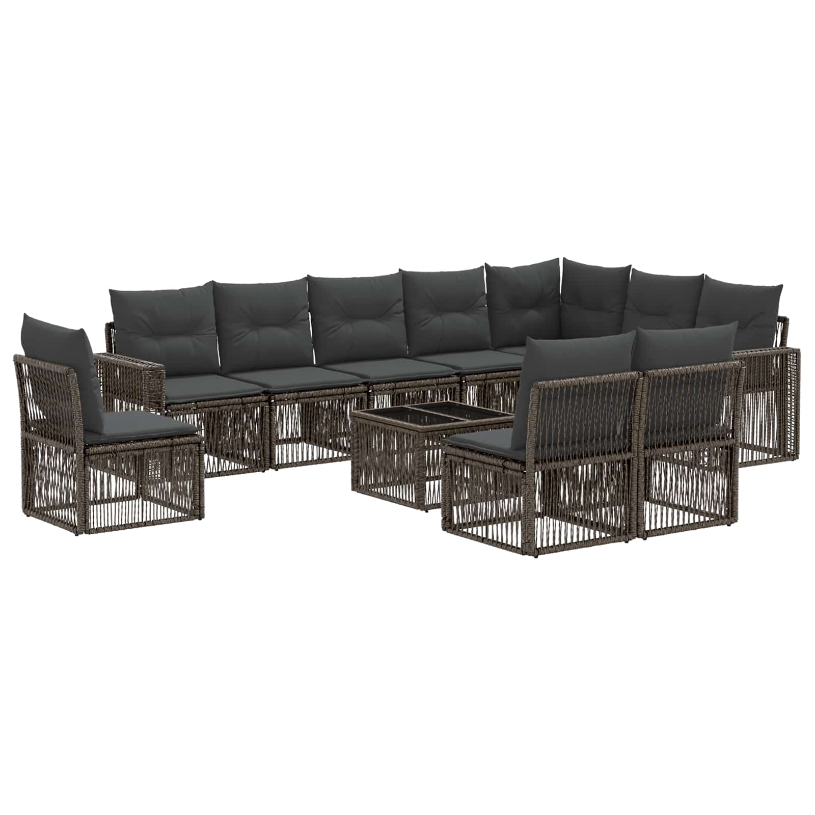 Ensemble de canapé de jardin 11 pcs Gris et Gris foncé - XIOS