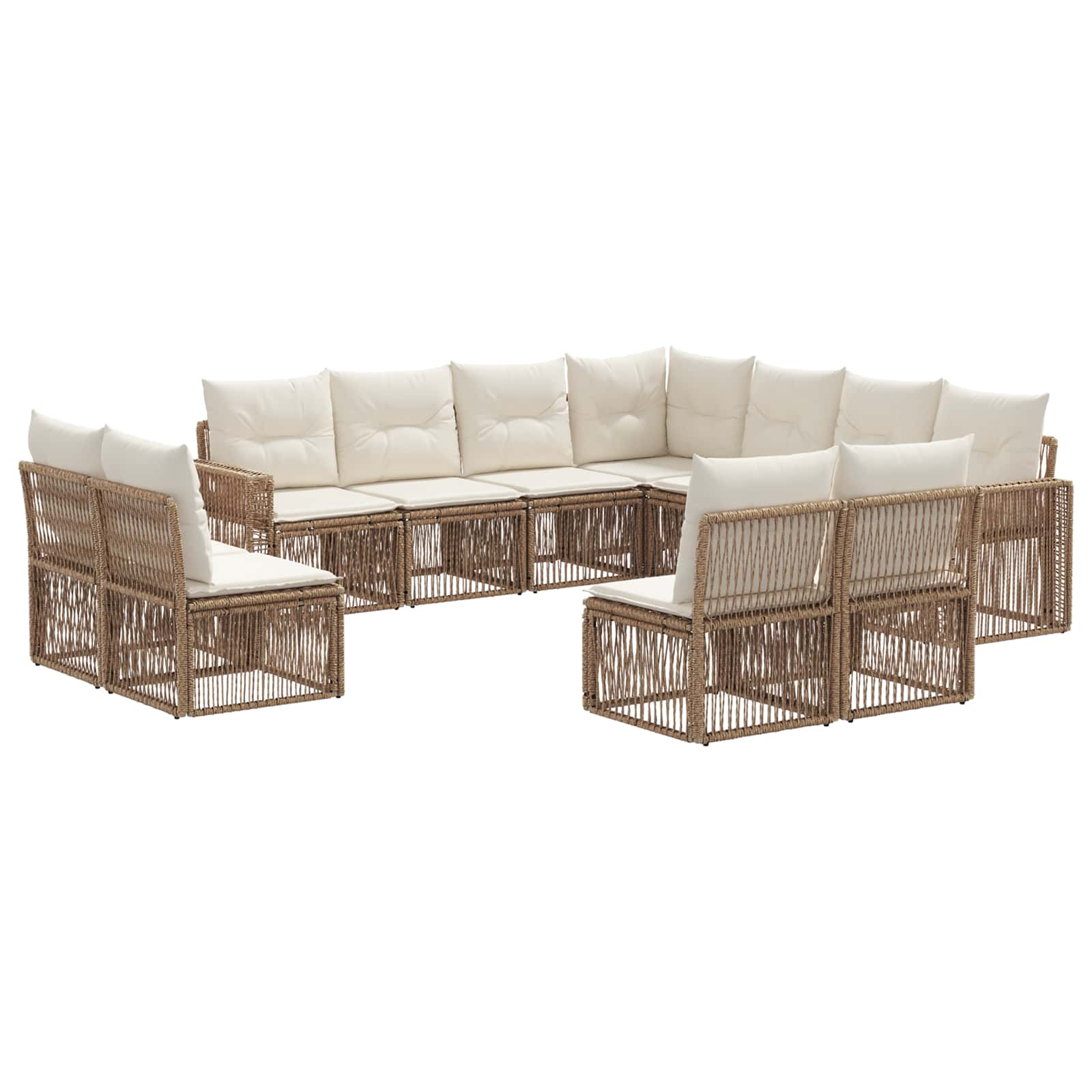 Ensemble de canapé de jardin 11 pcs Beige et blanc crème - XIOS