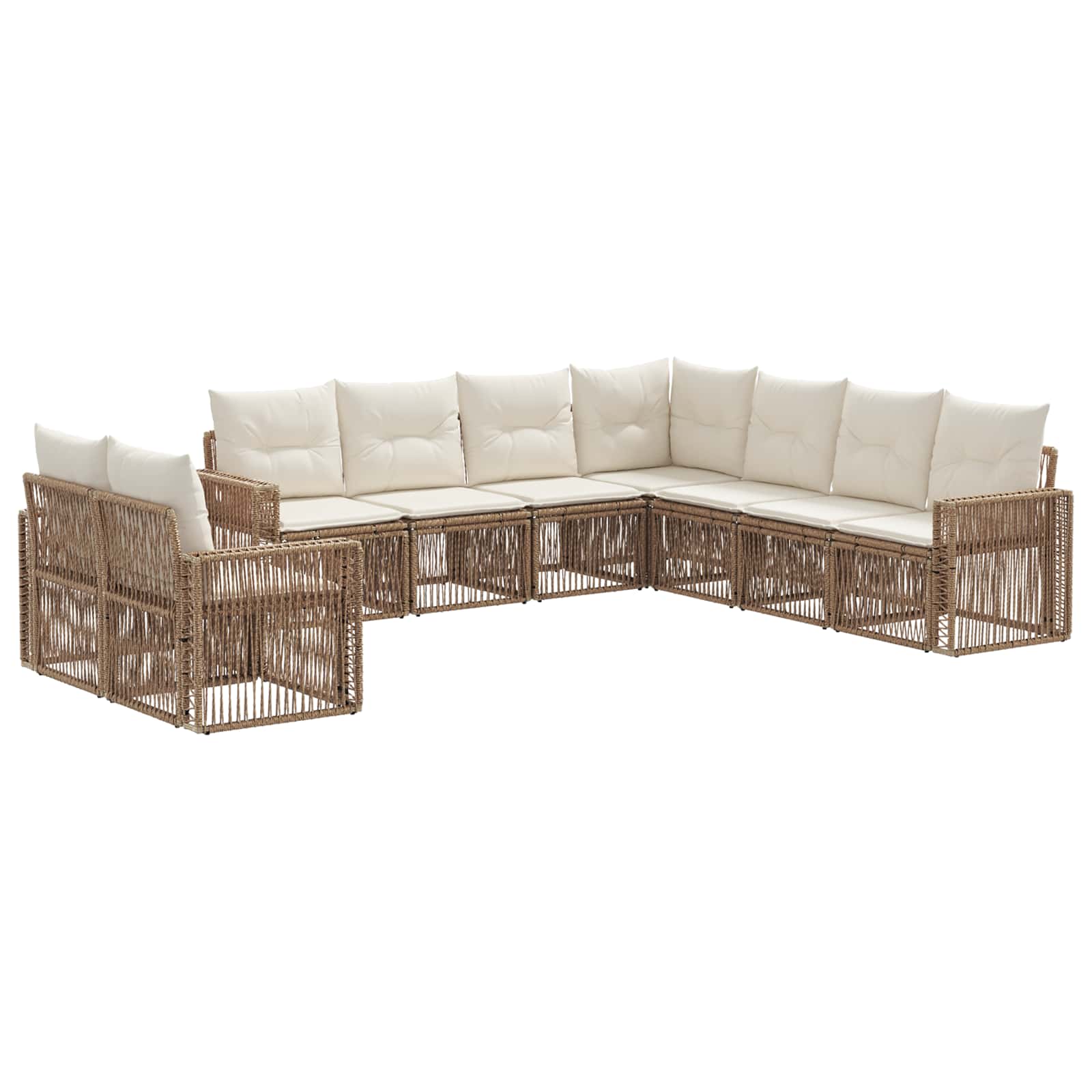 Ensemble de canapé de jardin 9 pcs Beige et blanc crème - XIOS