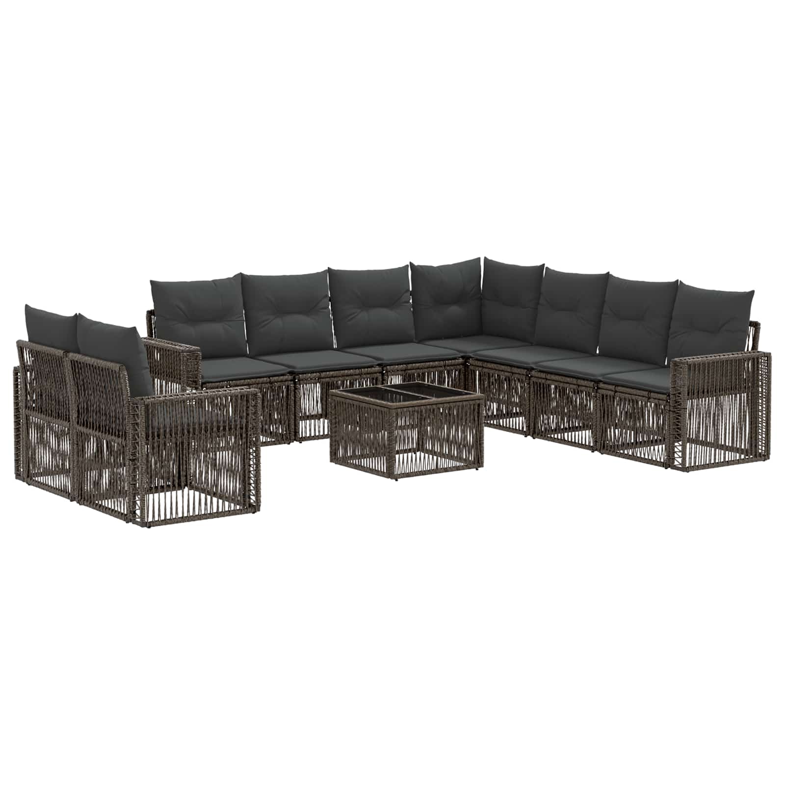 Ensemble de canapé de jardin 10 pcs Gris et Gris foncé - XIOS