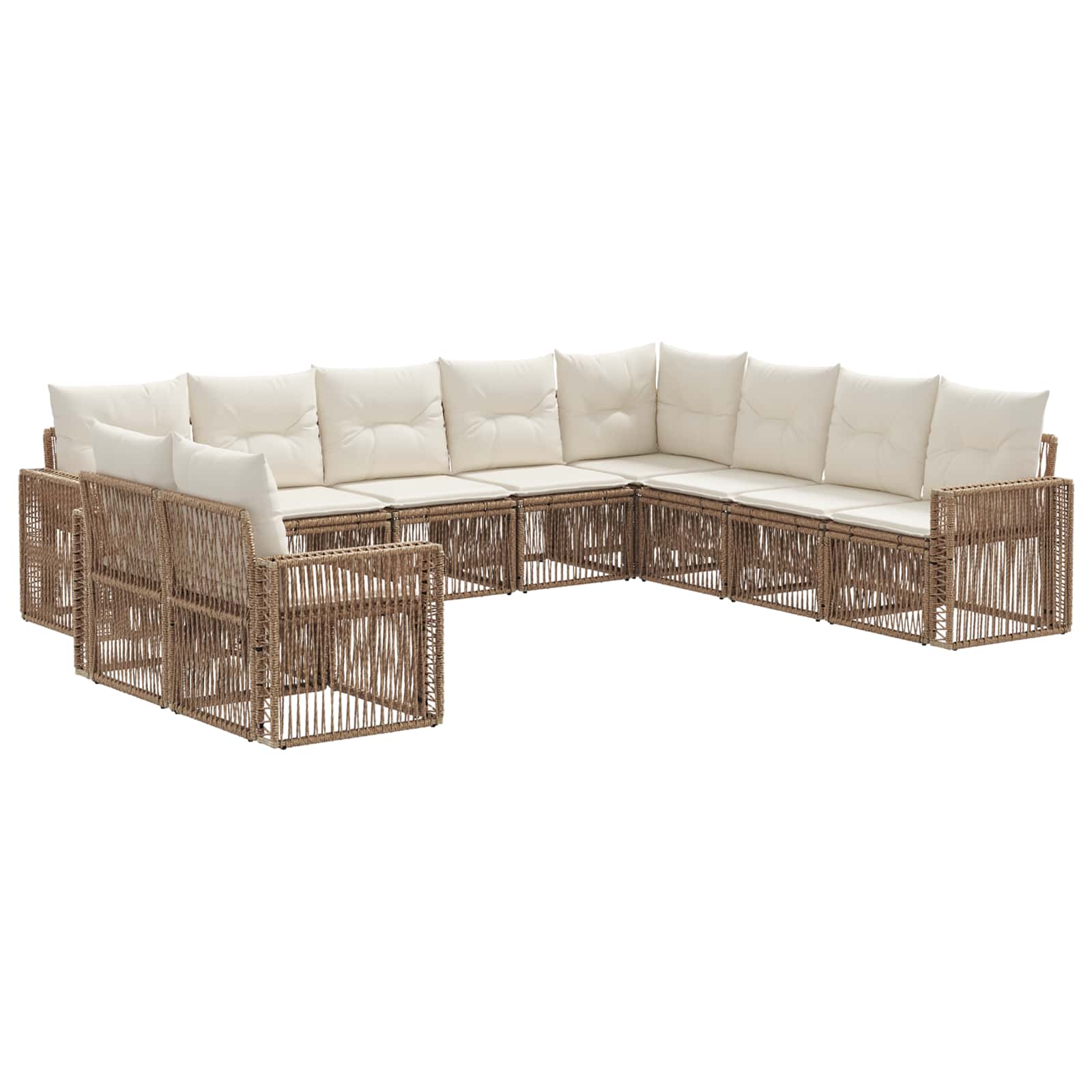 Ensemble de canapé de jardin 10 pcs Beige et blanc crème - XIOS